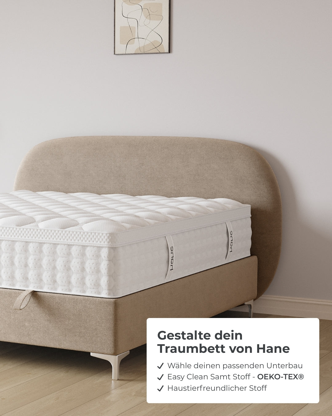 Bett mit Stauraum Moon in Samt