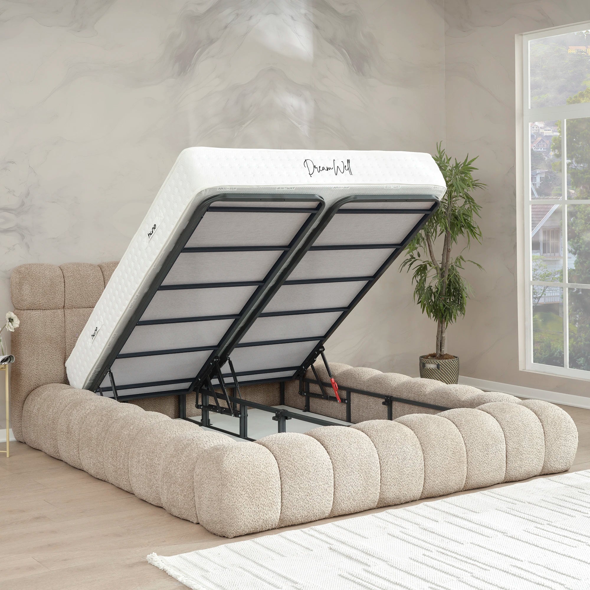 Designer Polsterbett mit Stauraum Nora