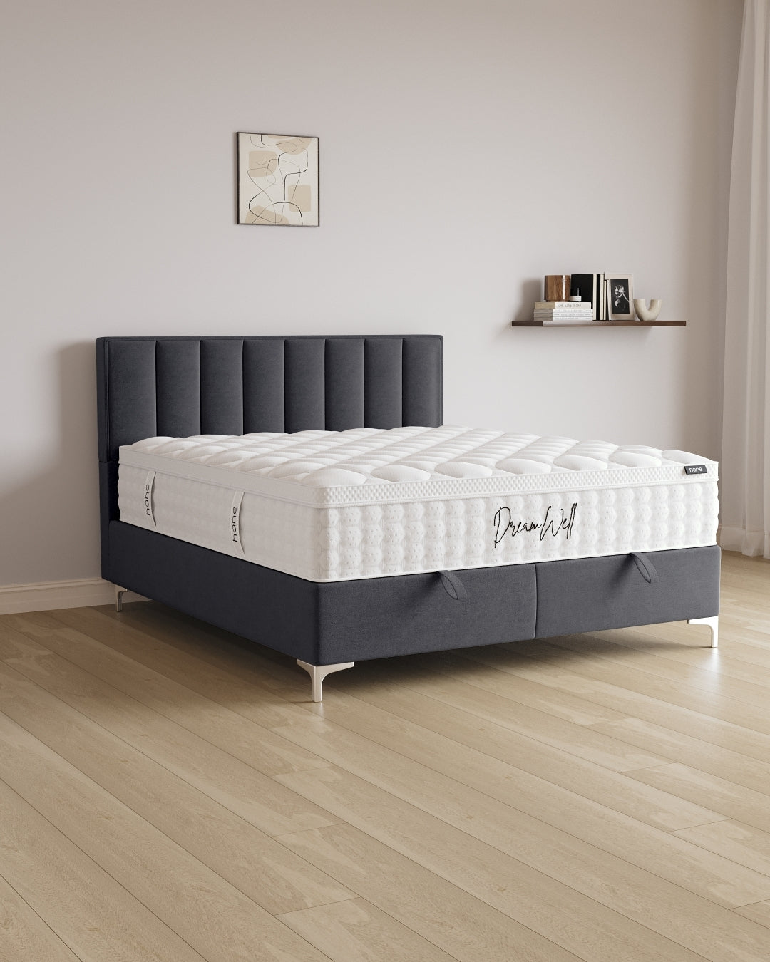 Bett mit Stauraum Paris in Samt