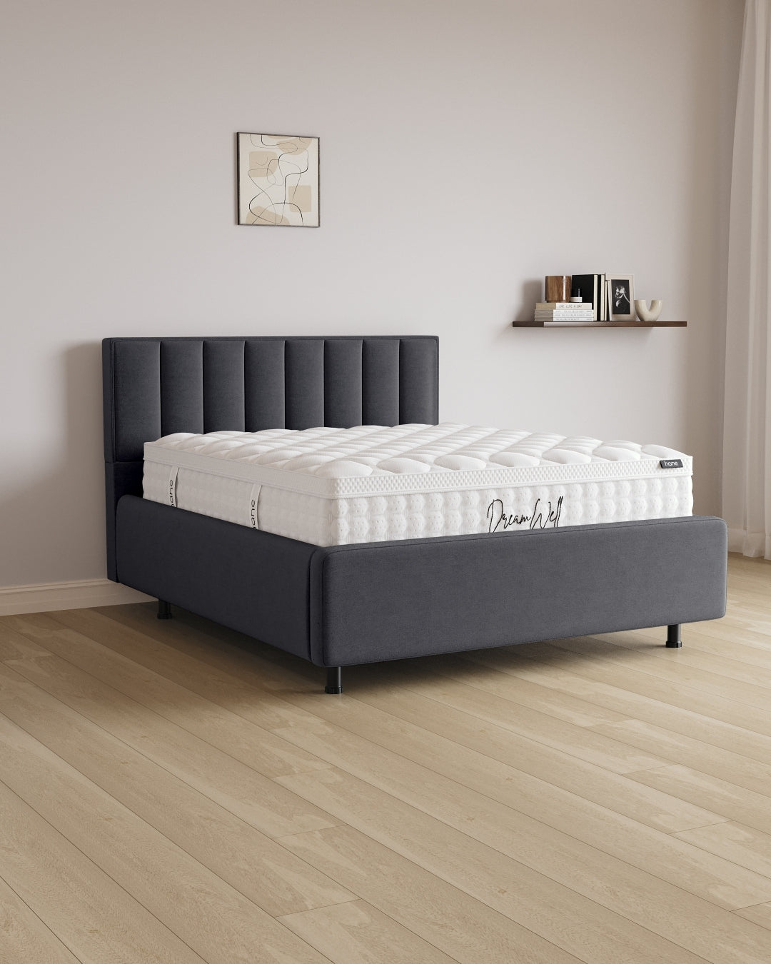 Bett mit Stauraum Pro Paris in Samt