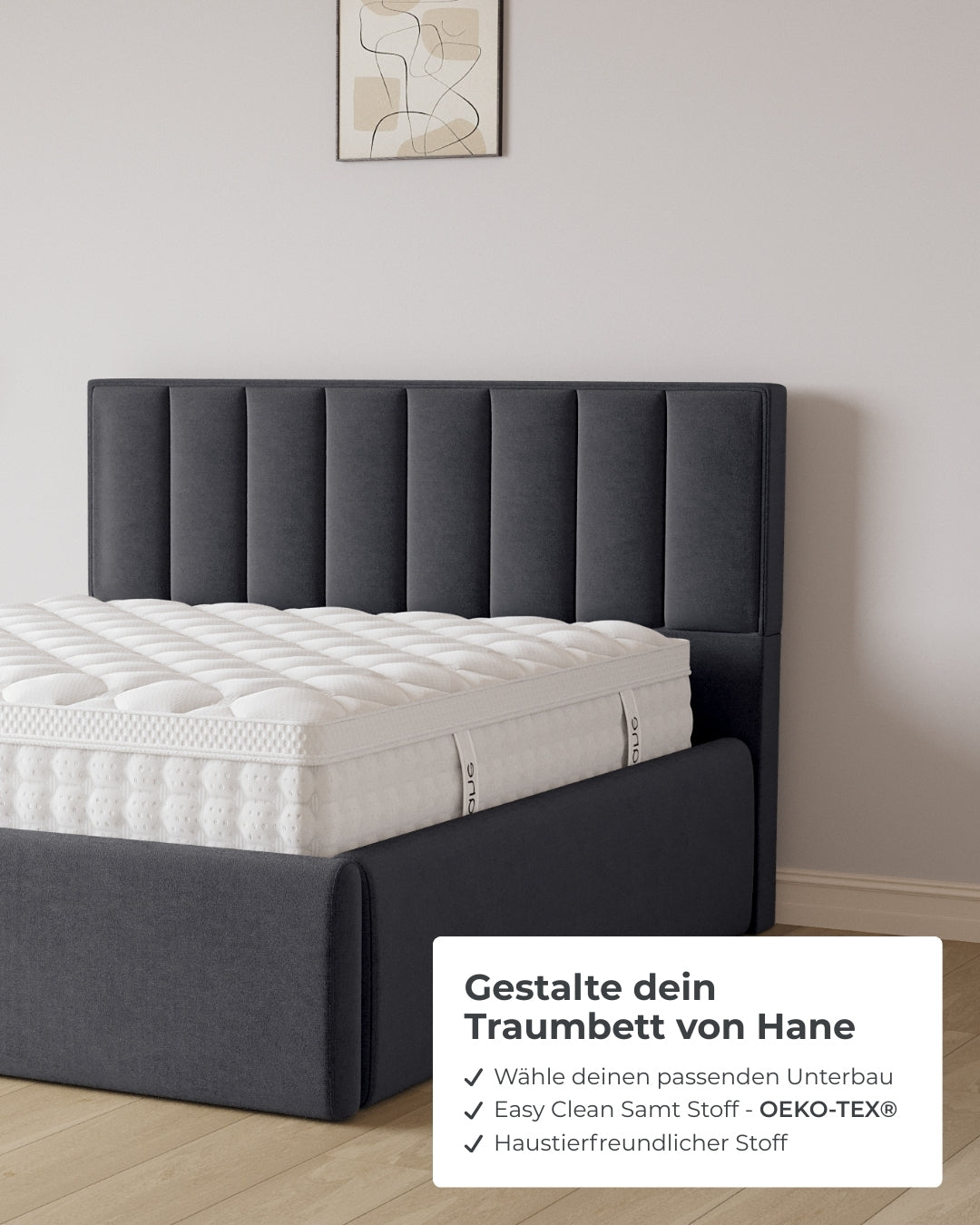 Bett mit XXL Stauraum Paris in Samt