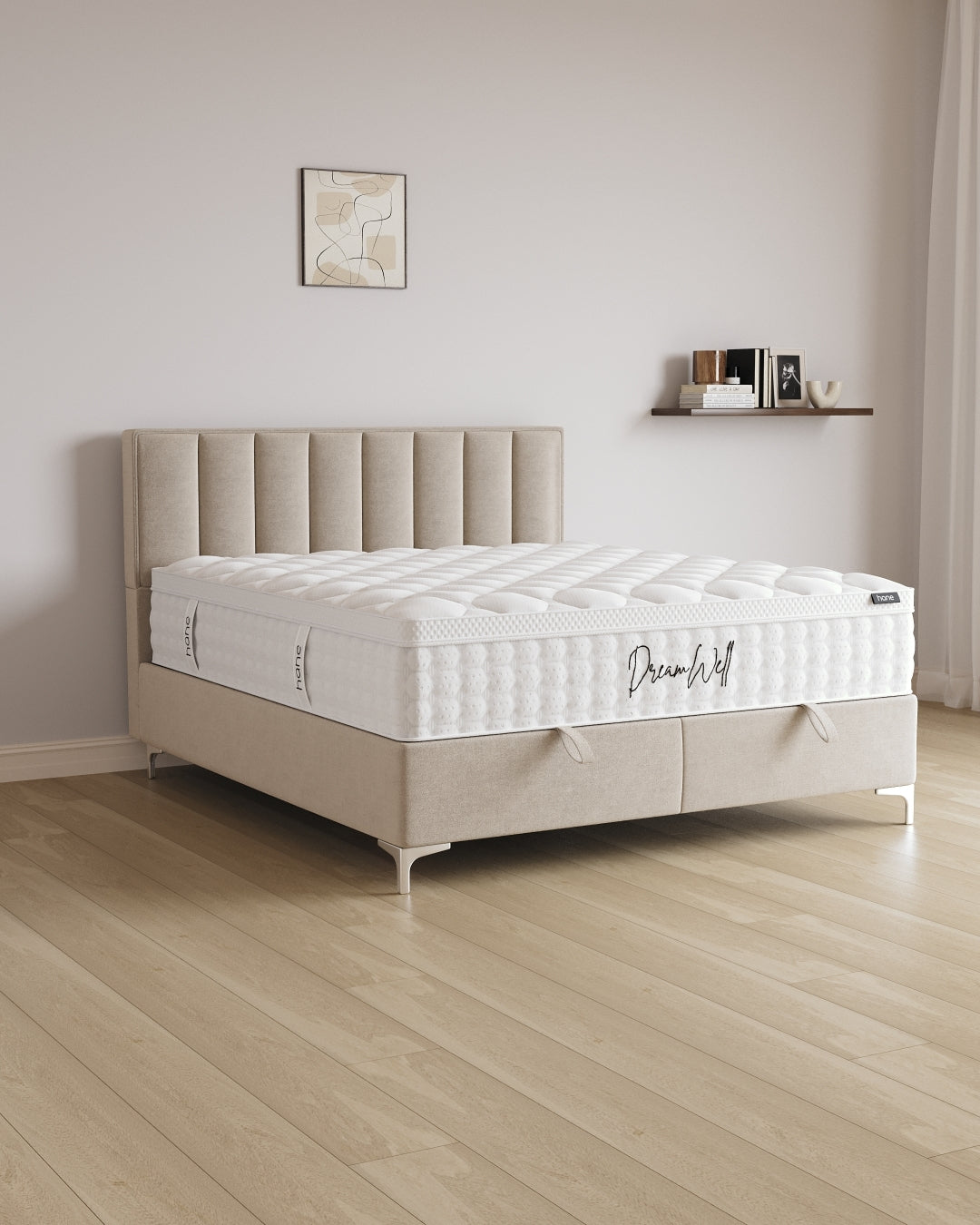 Bett mit Stauraum Paris in Samt