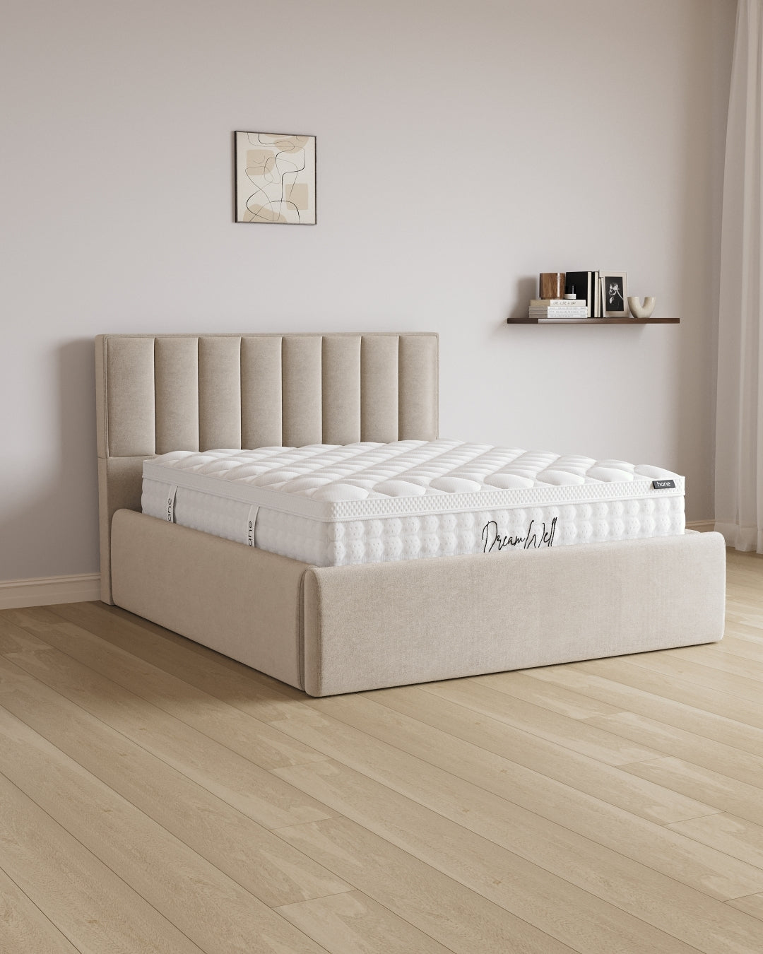 Bett mit XXL Stauraum Paris in Samt