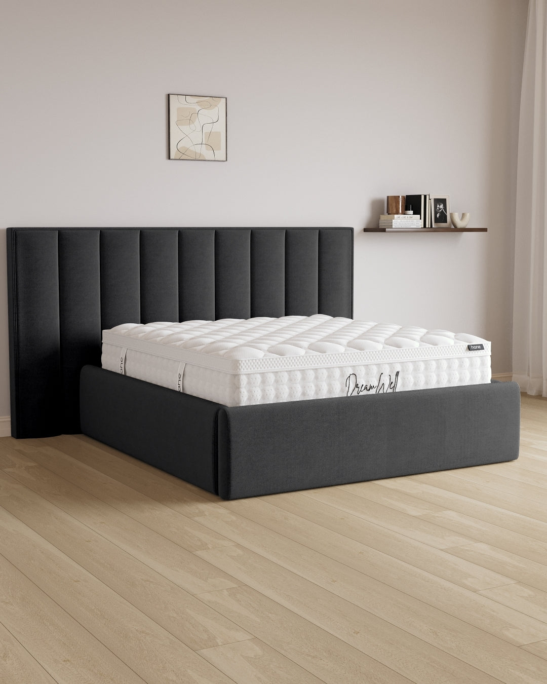 Bett mit XXL Stauraum Passion in Samt