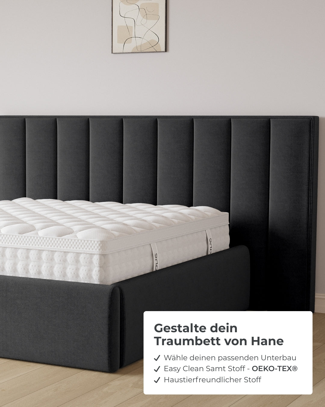 Bett mit XXL Stauraum Passion in Samt