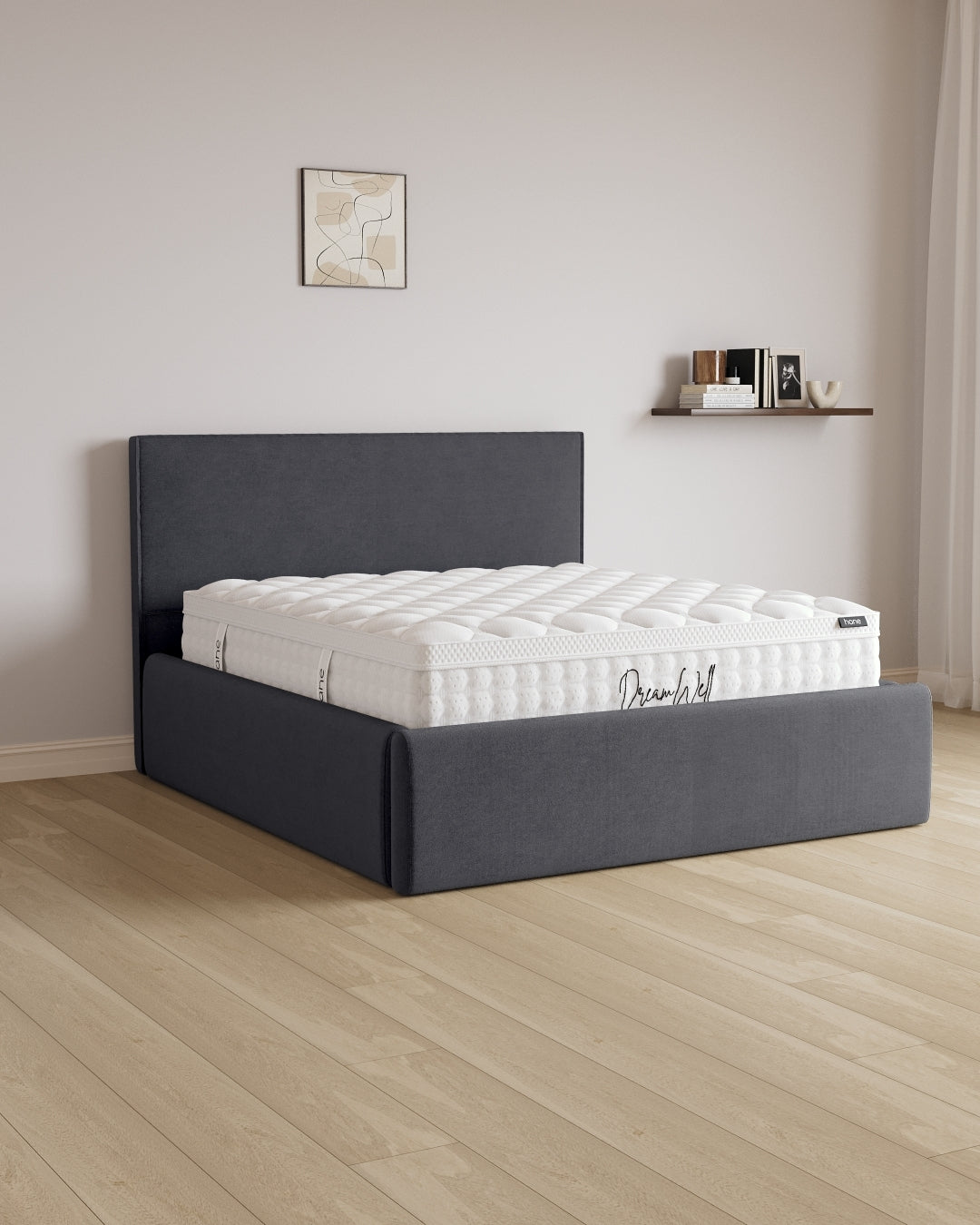 Bett mit XXL Stauraum Siena in Samt