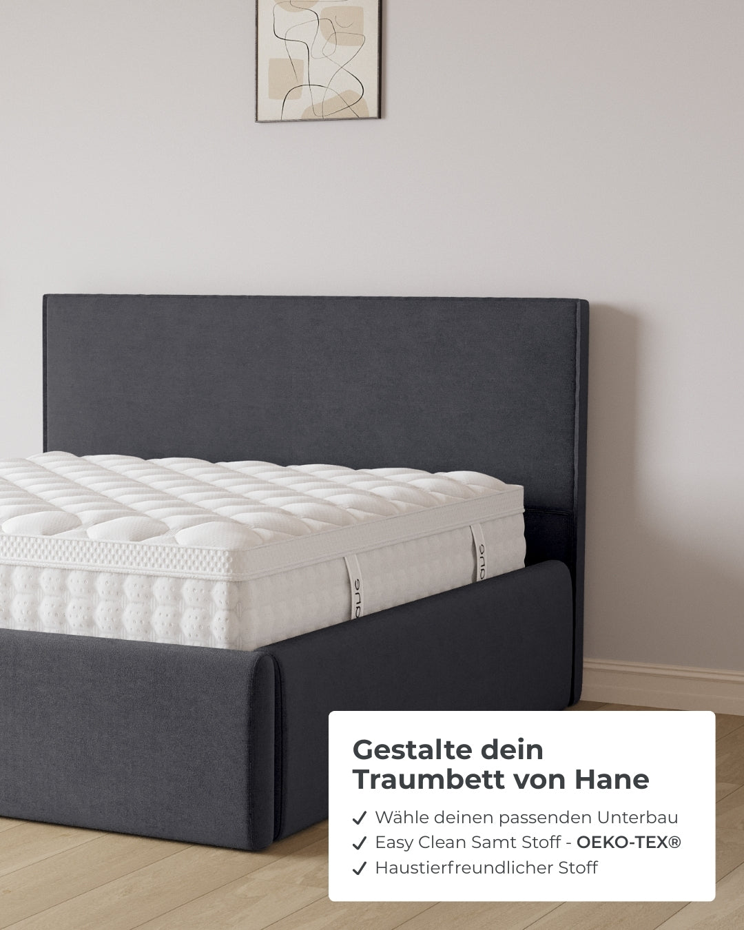 Bett mit XXL Stauraum Siena in Samt