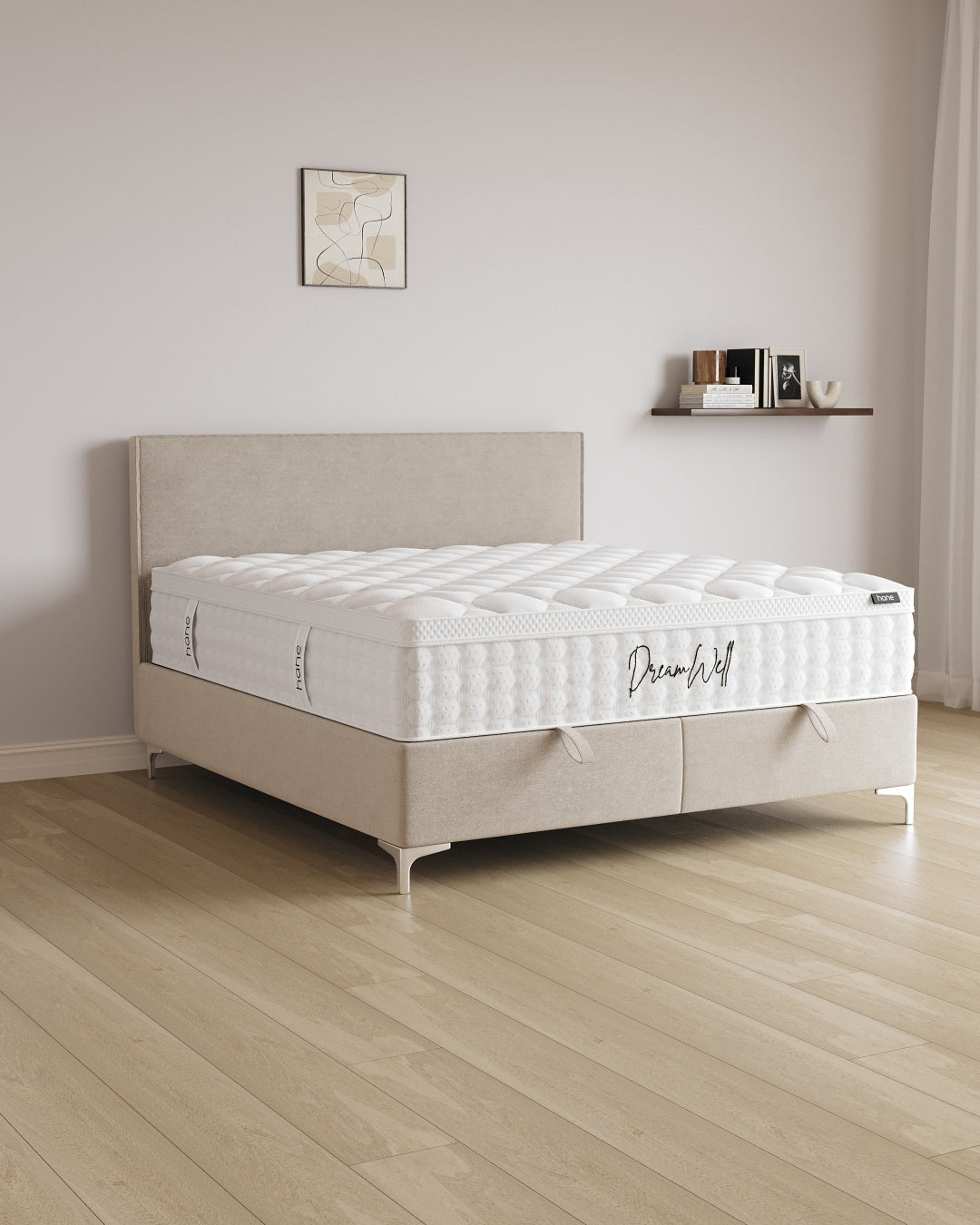 Bett mit Stauraum Siena in Samt