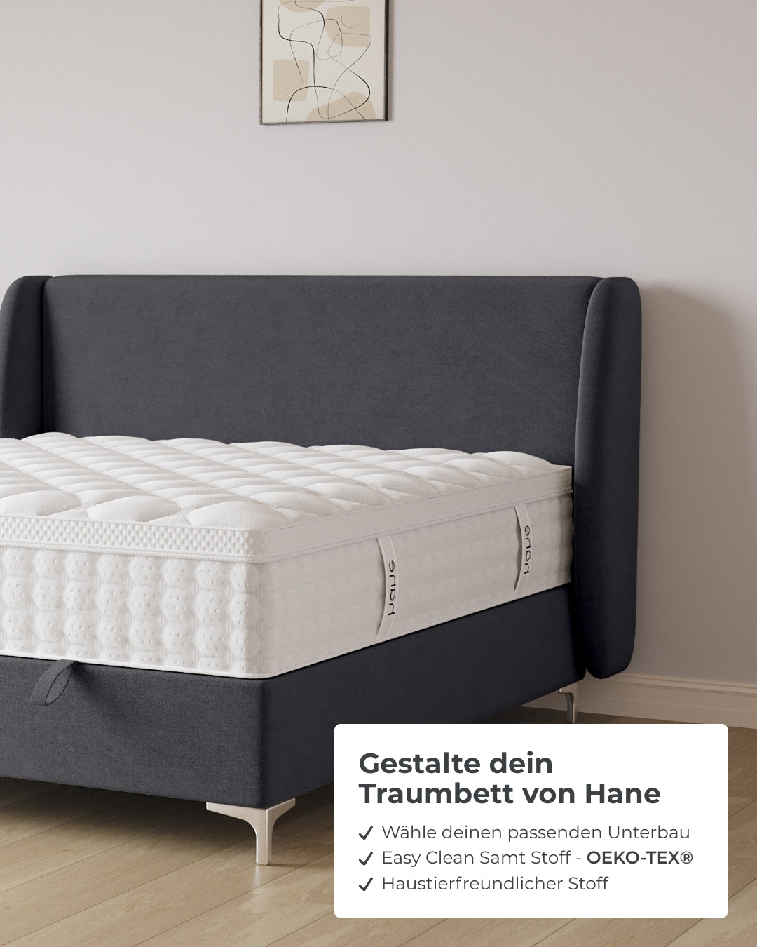 Bett mit Stauraum Sky in Samt