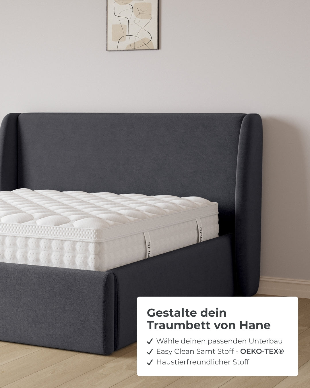 Bett mit XXL Stauraum Sky in Samt