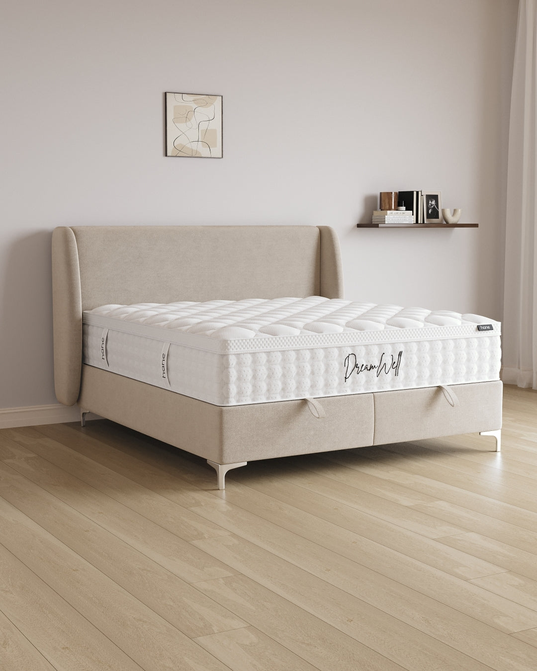 Bett mit Stauraum Sky in Samt