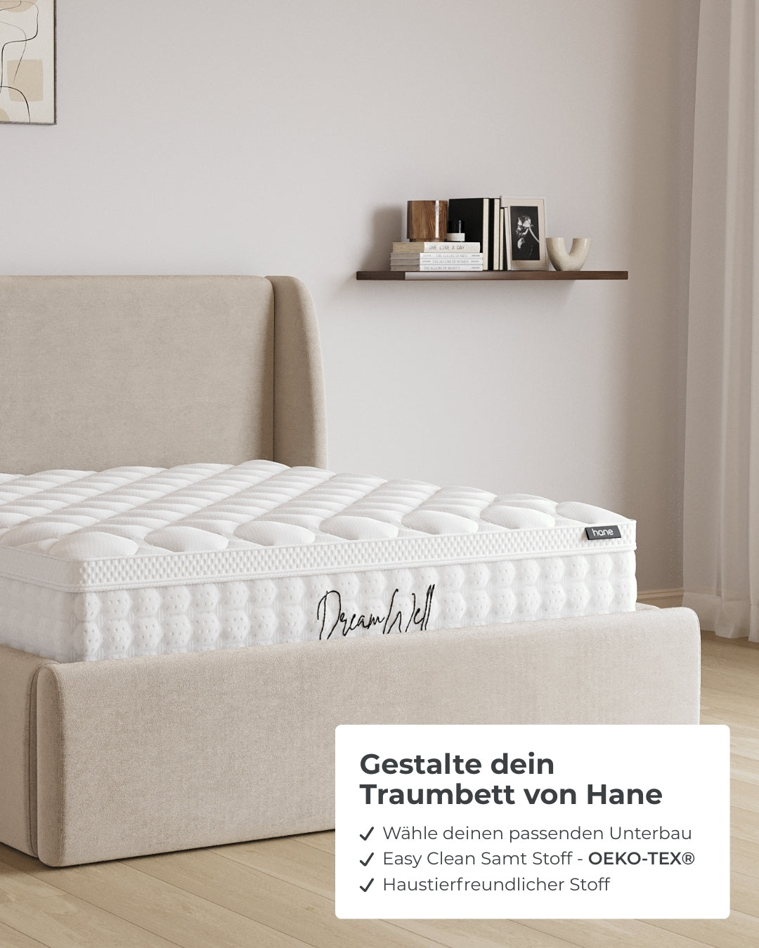 Bett mit XXL Stauraum Sky in Samt