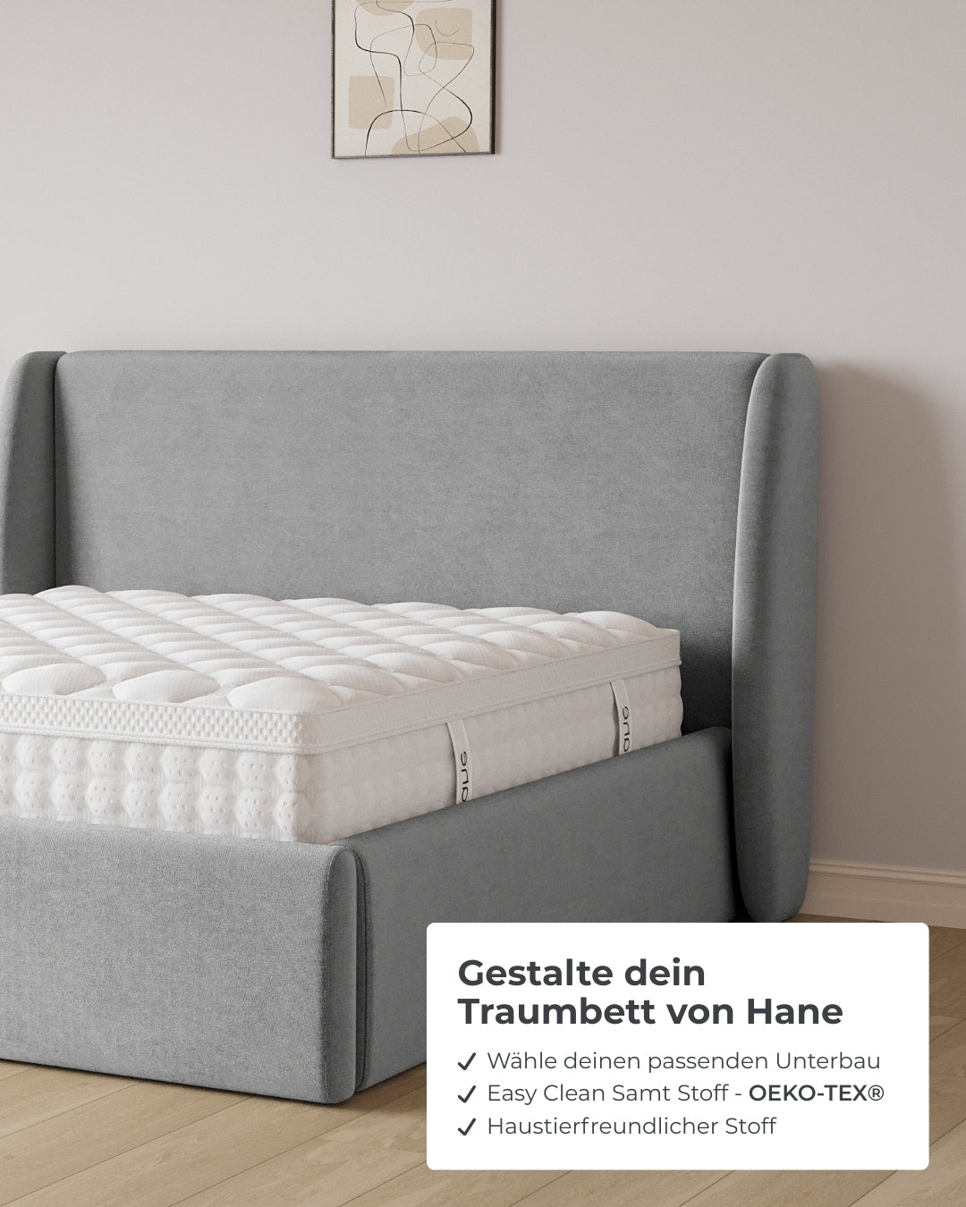 Bett mit XXL Stauraum Sky in Samt