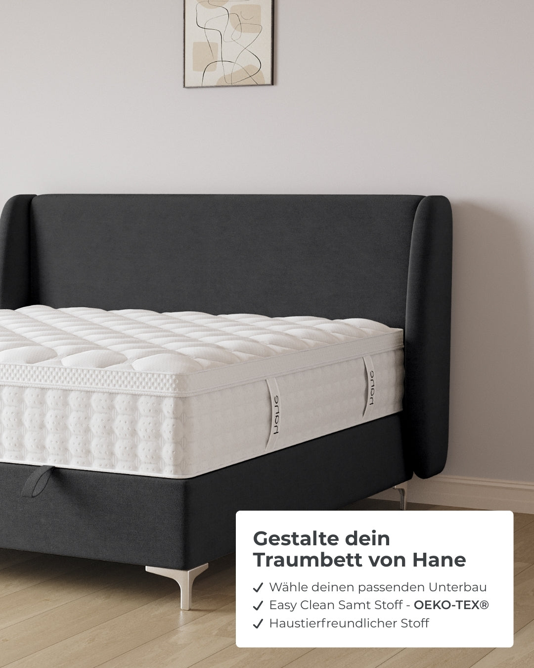 Bett mit Stauraum Sky in Samt