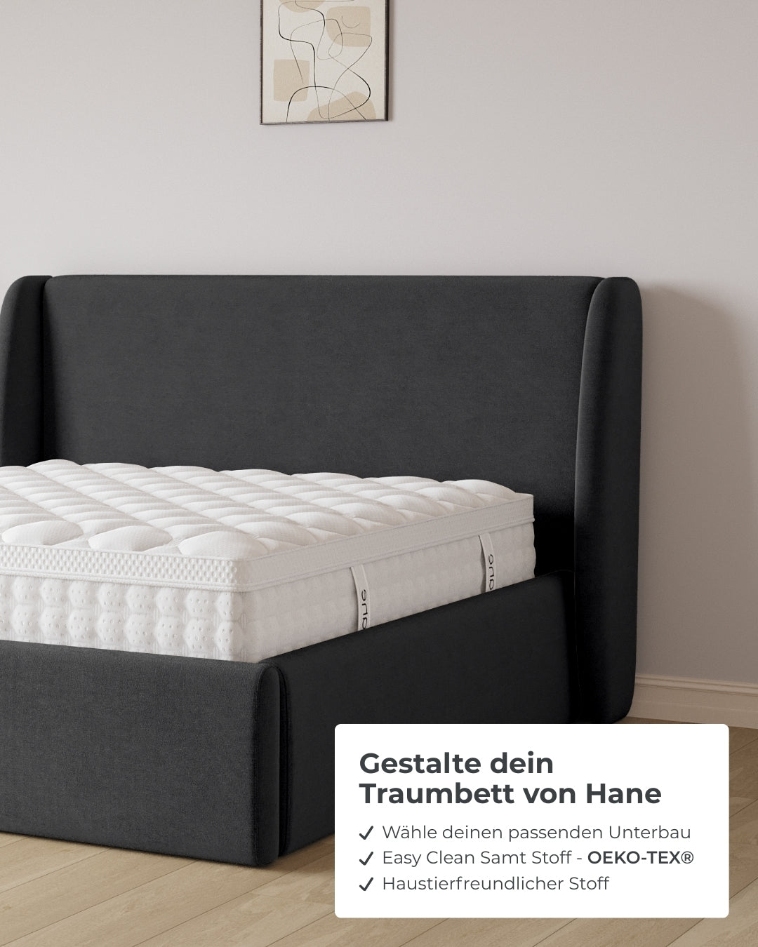 Bett mit XXL Stauraum Sky in Samt