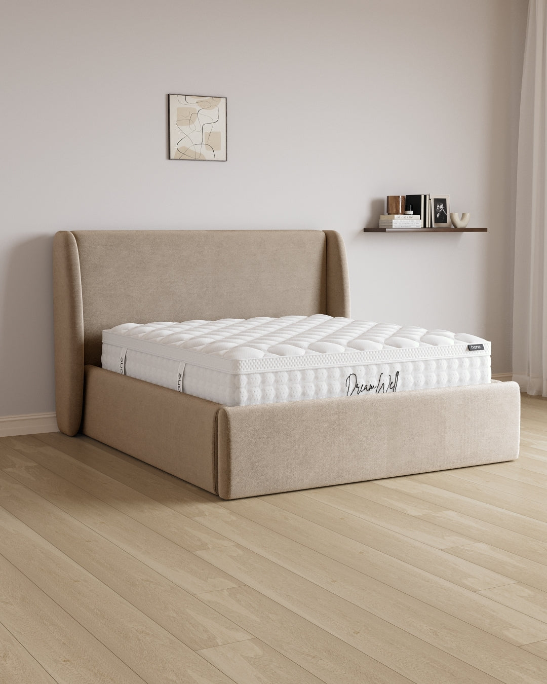 Bett mit XXL Stauraum Sky in Samt