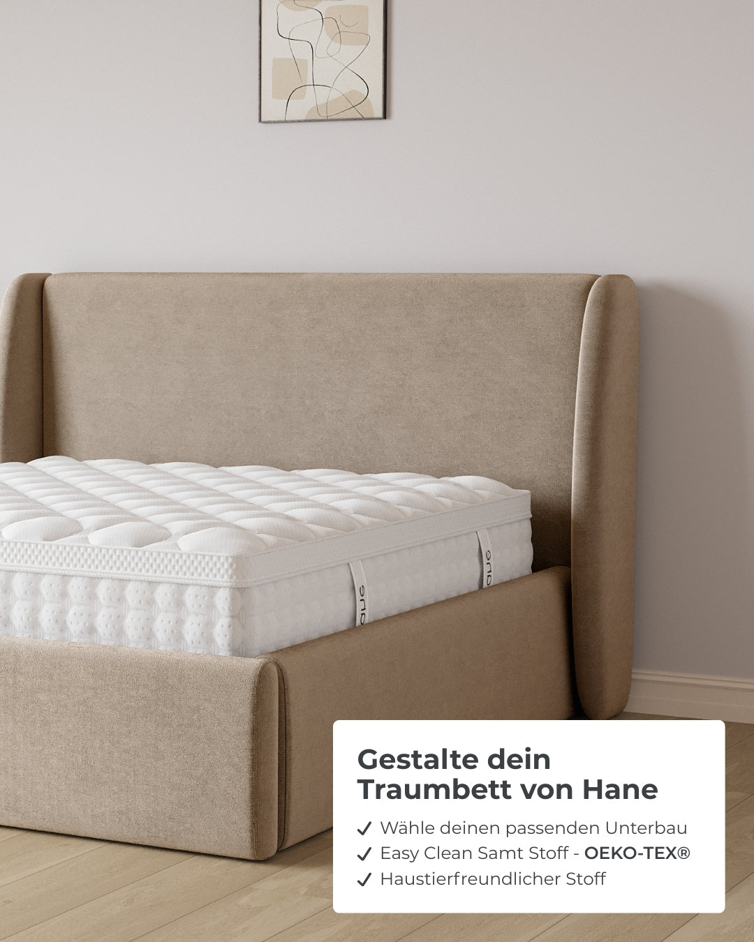 Bett mit XXL Stauraum Sky in Samt