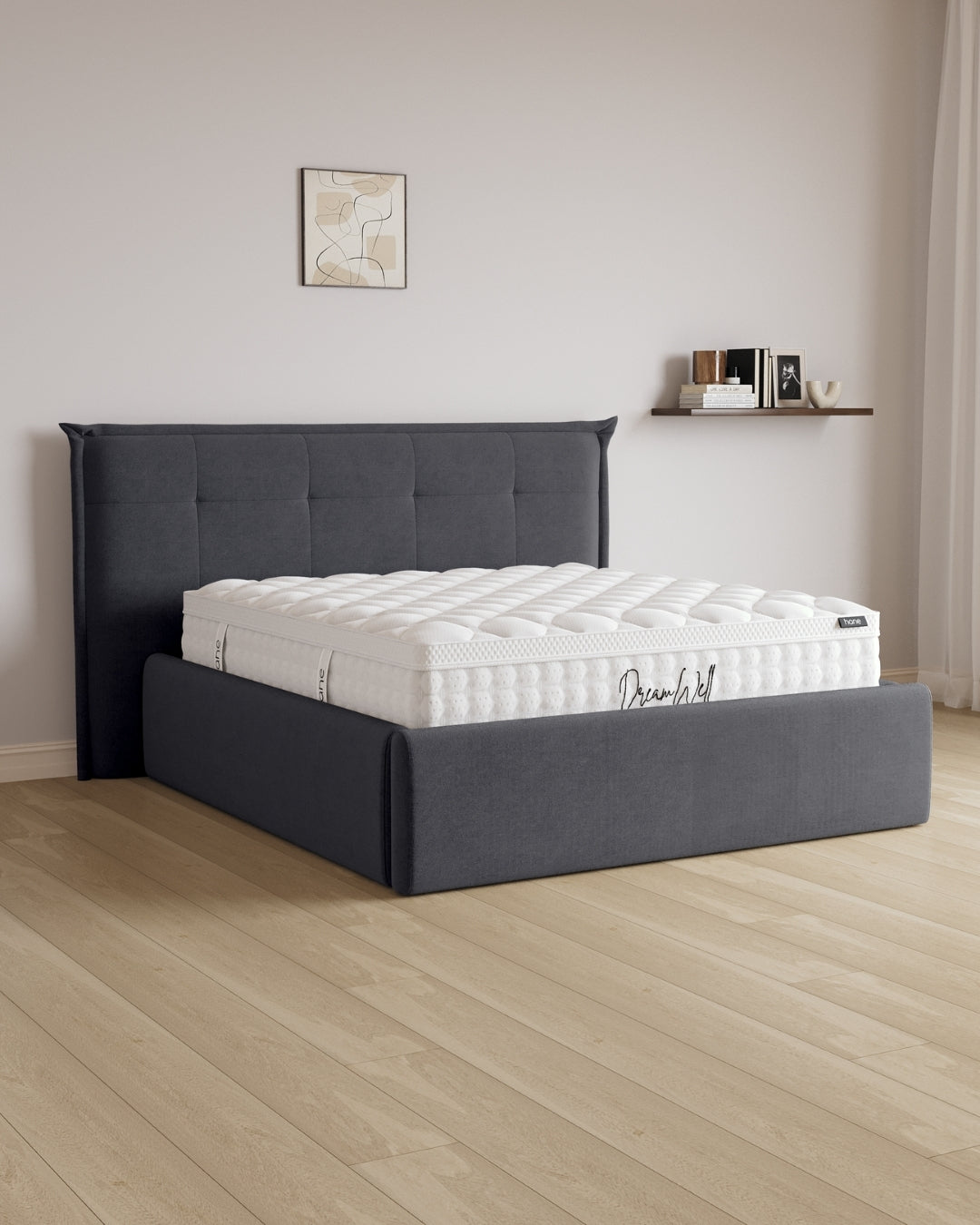 Bett mit XXL Stauraum Soho in Samt