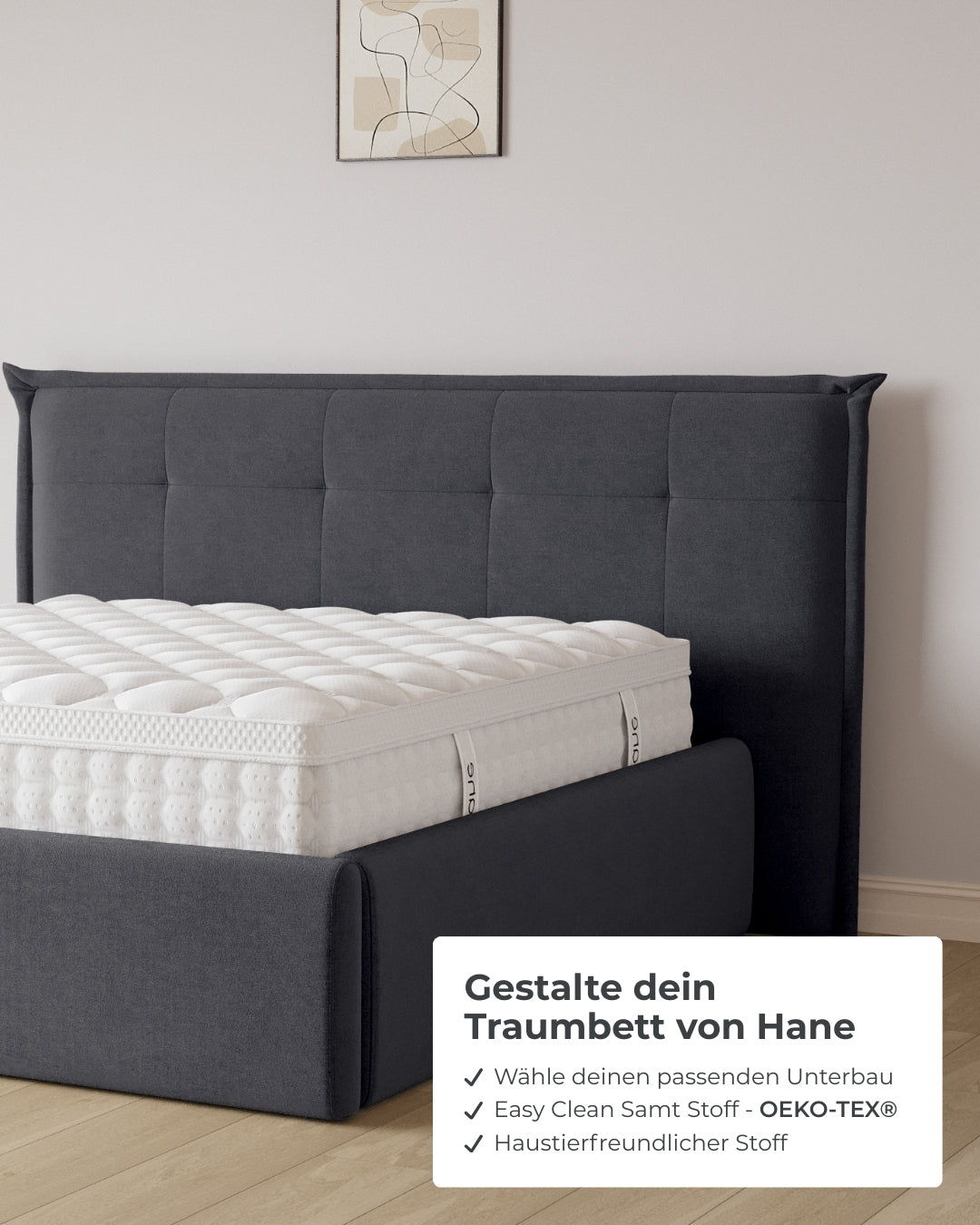 Bett mit XXL Stauraum Soho in Samt