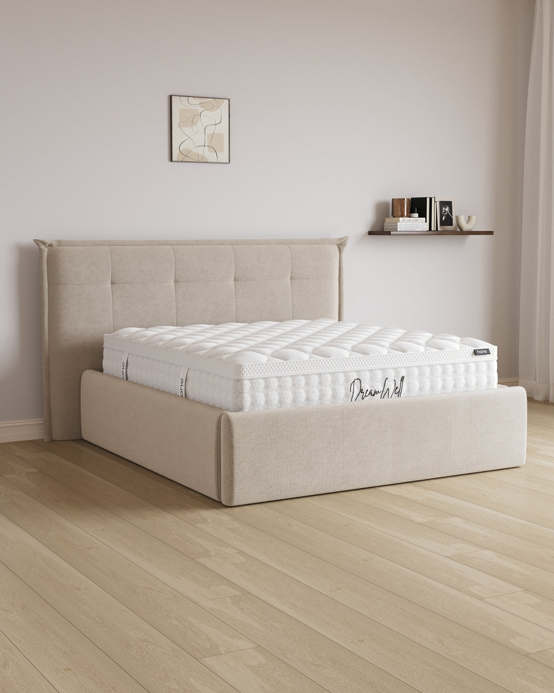 Bett mit XXL Stauraum Soho in Samt