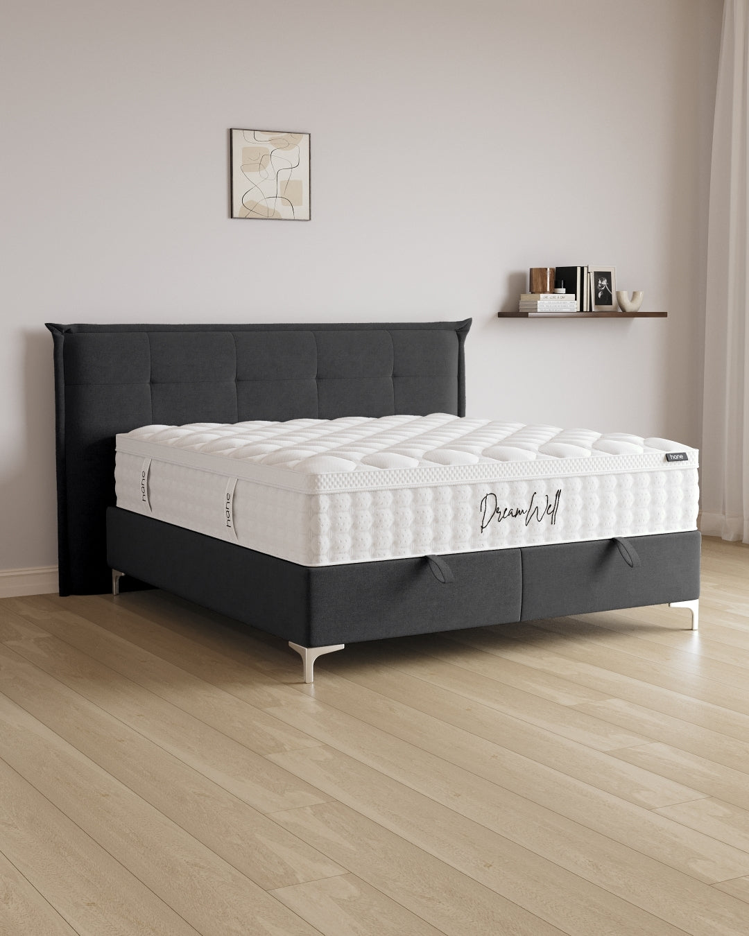 Bett mit Stauraum Soho in Samt