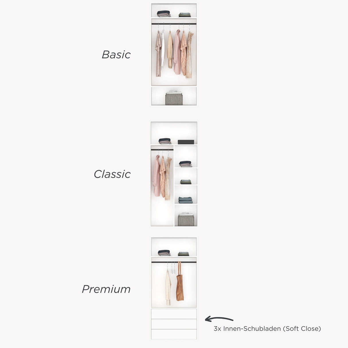 Modularer Drehtürenschrank MARLENE 1 – 100 cm Breite