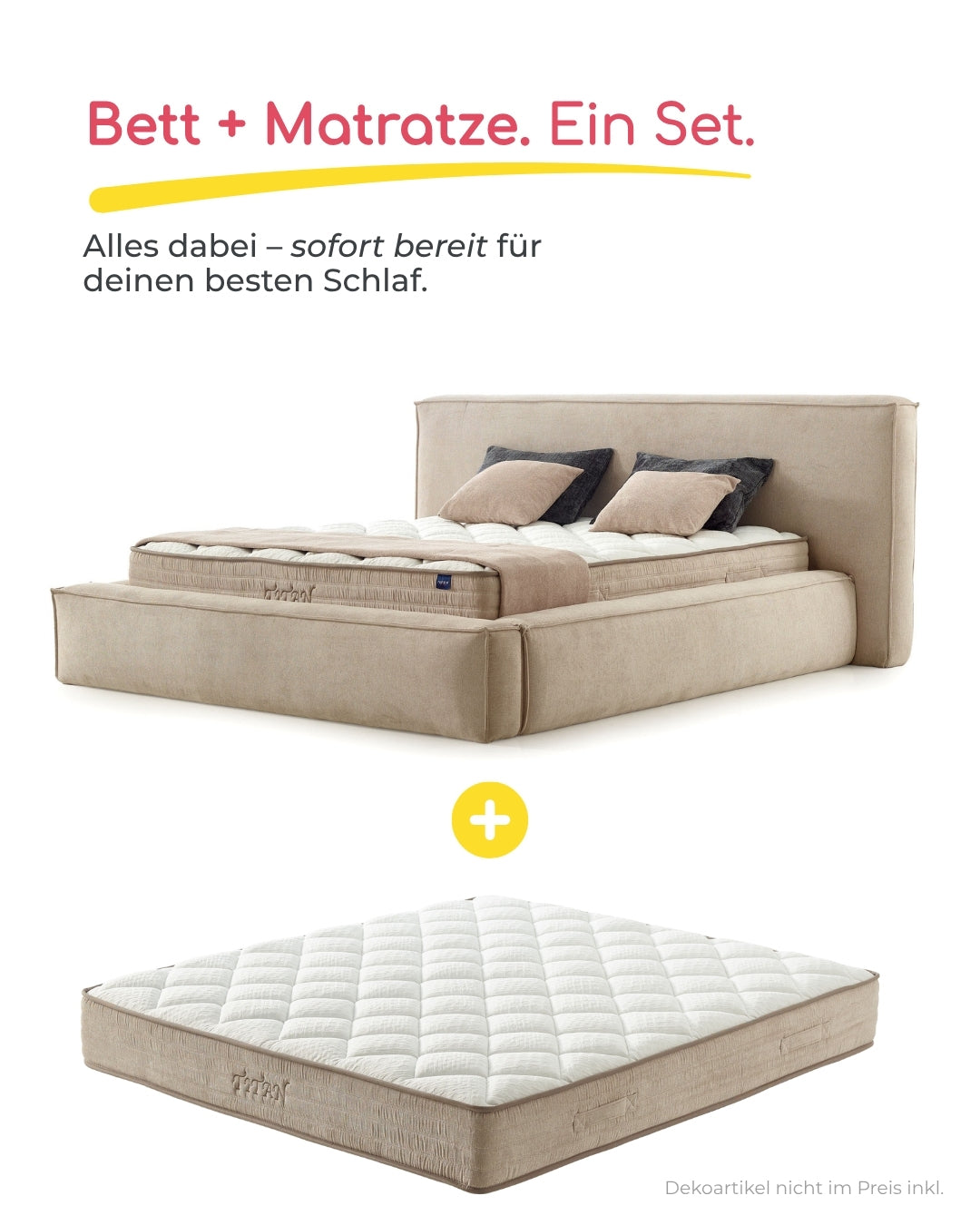 Bett mit Matratze Titan