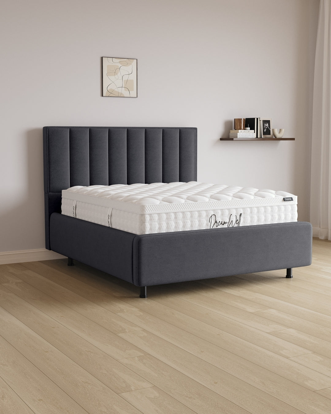 Bett mit Stauraum Pro Vertical in Samt