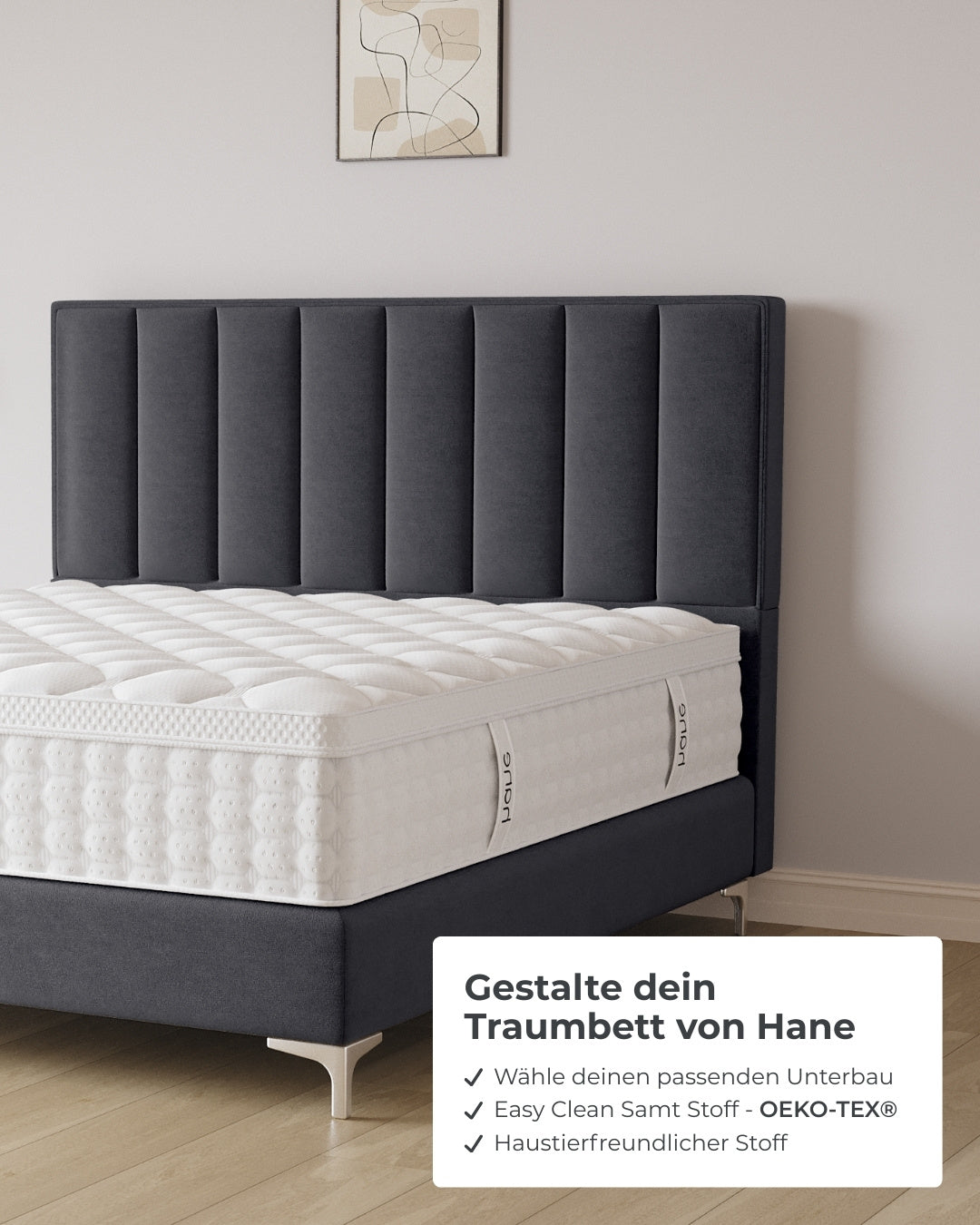 Boxspringbett Vertical in Samt