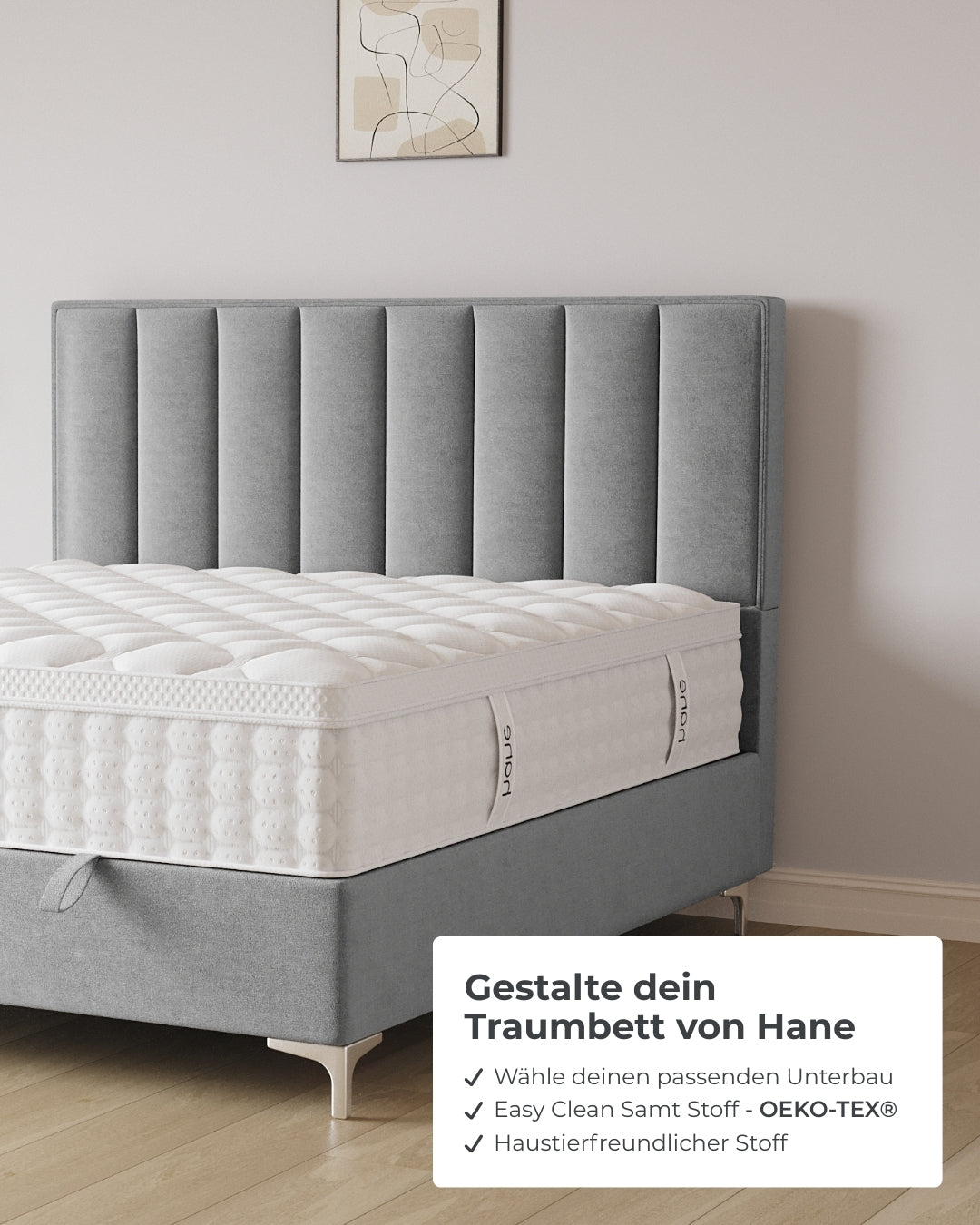 Bett mit Stauraum Vertical in Samt