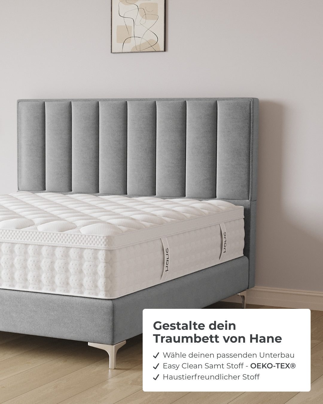 Boxspringbett Vertical in Samt