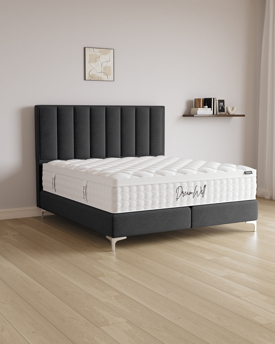 Boxspringbett Vertical in Samt