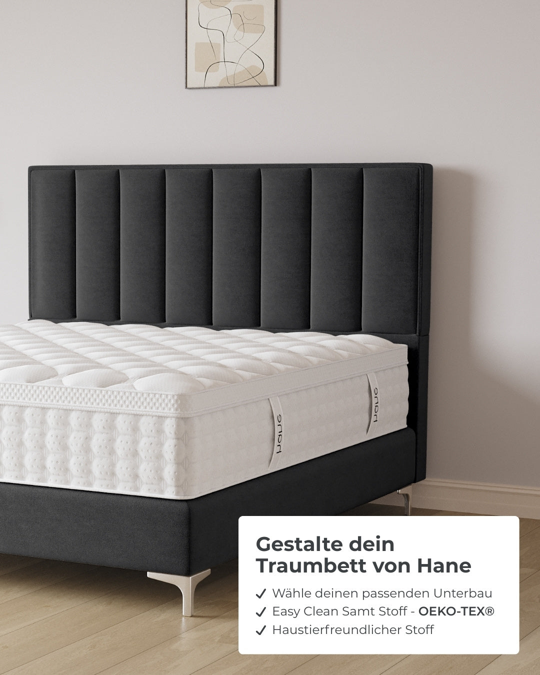 Boxspringbett Vertical in Samt