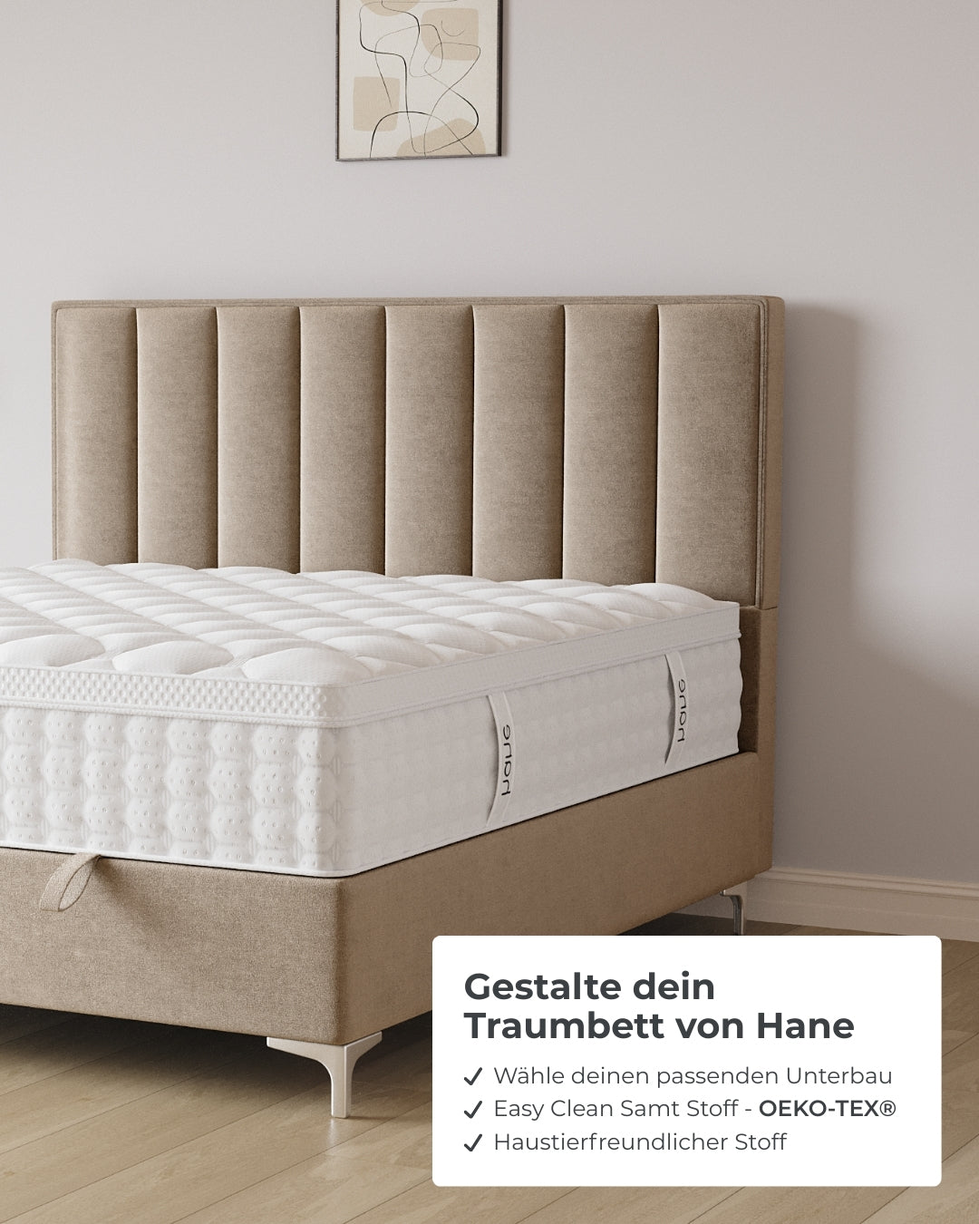 Bett mit Stauraum Vertical in Samt