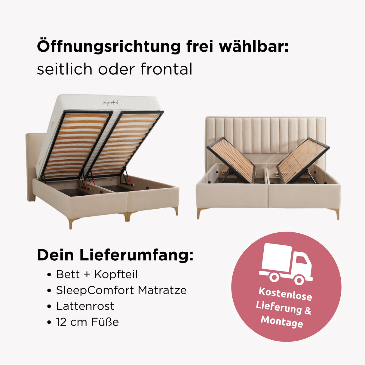 Komplettes Bett DELUXE (inkl. SleepComfort Matratze)