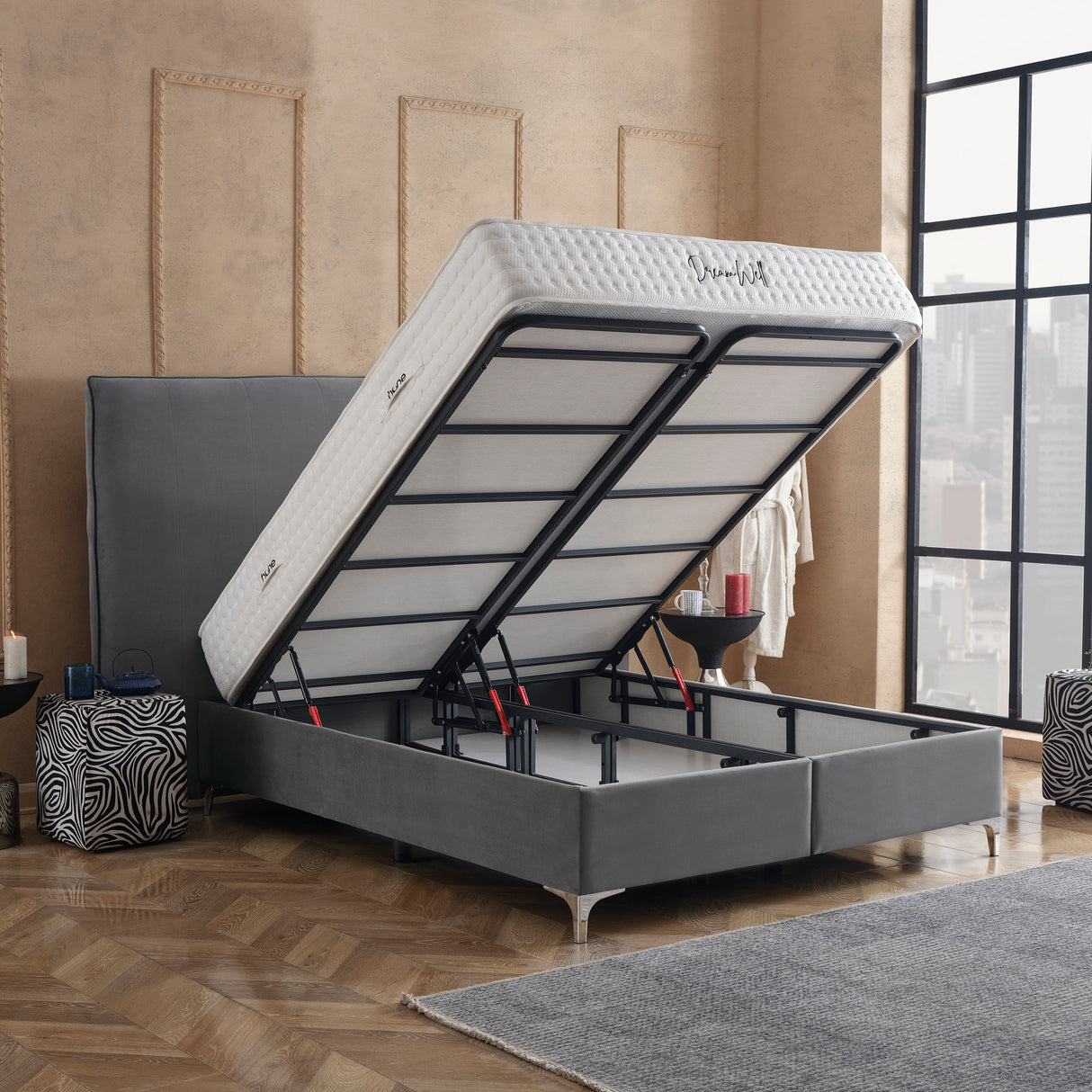 Bett mit Stauraum FABOULAS