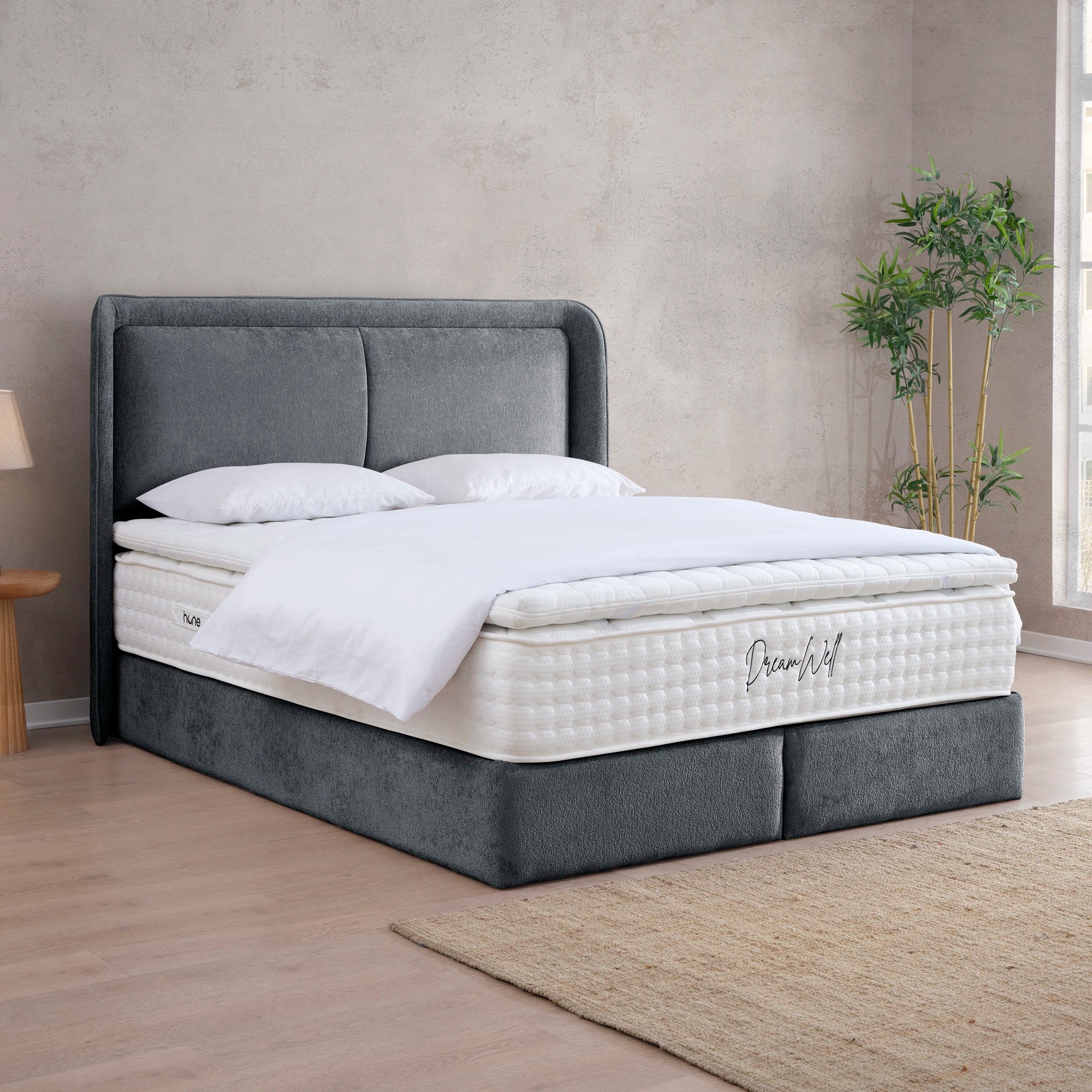 Designer Polsterbett mit Stauraum Leone