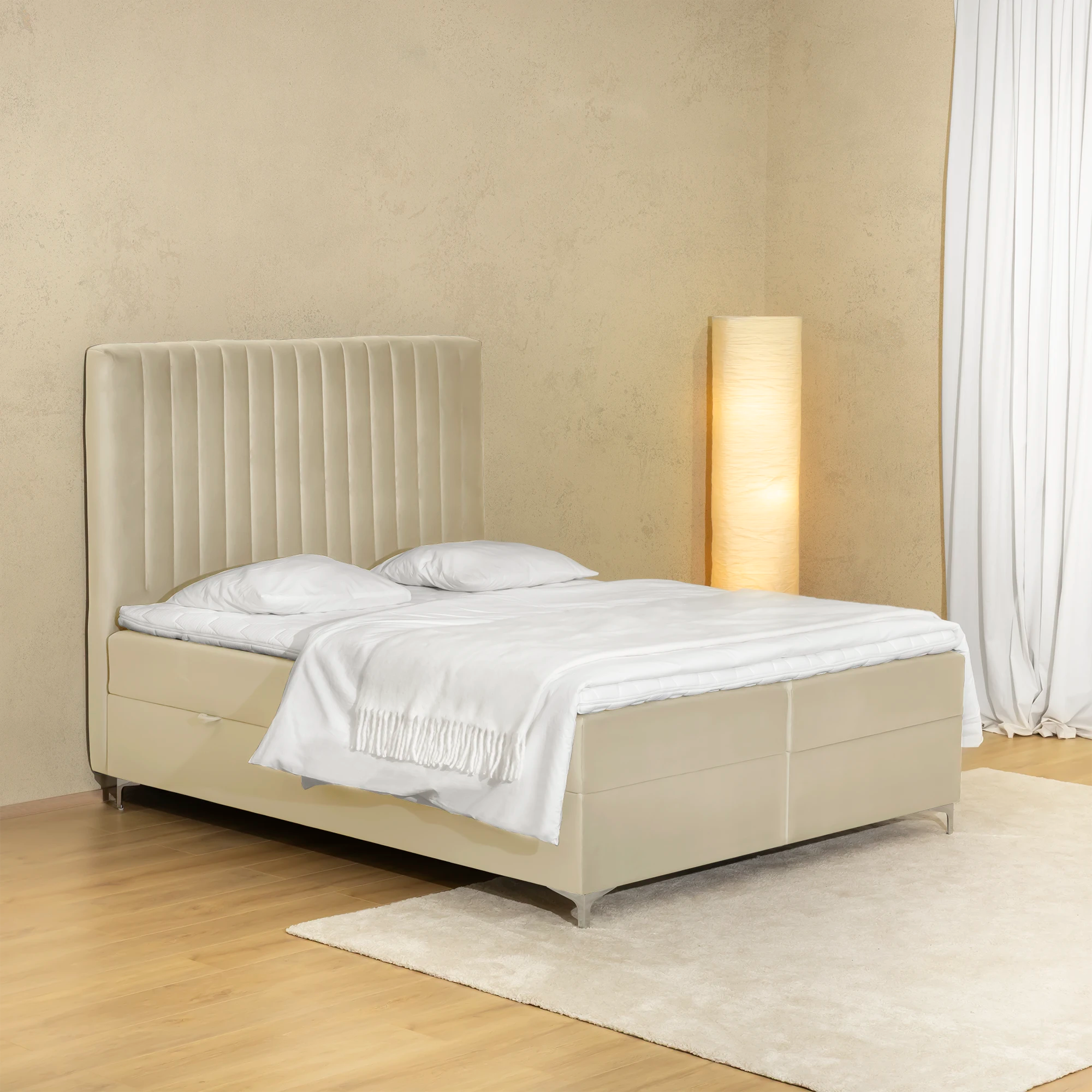 Boxsprinbett mit Stauraum MOZART