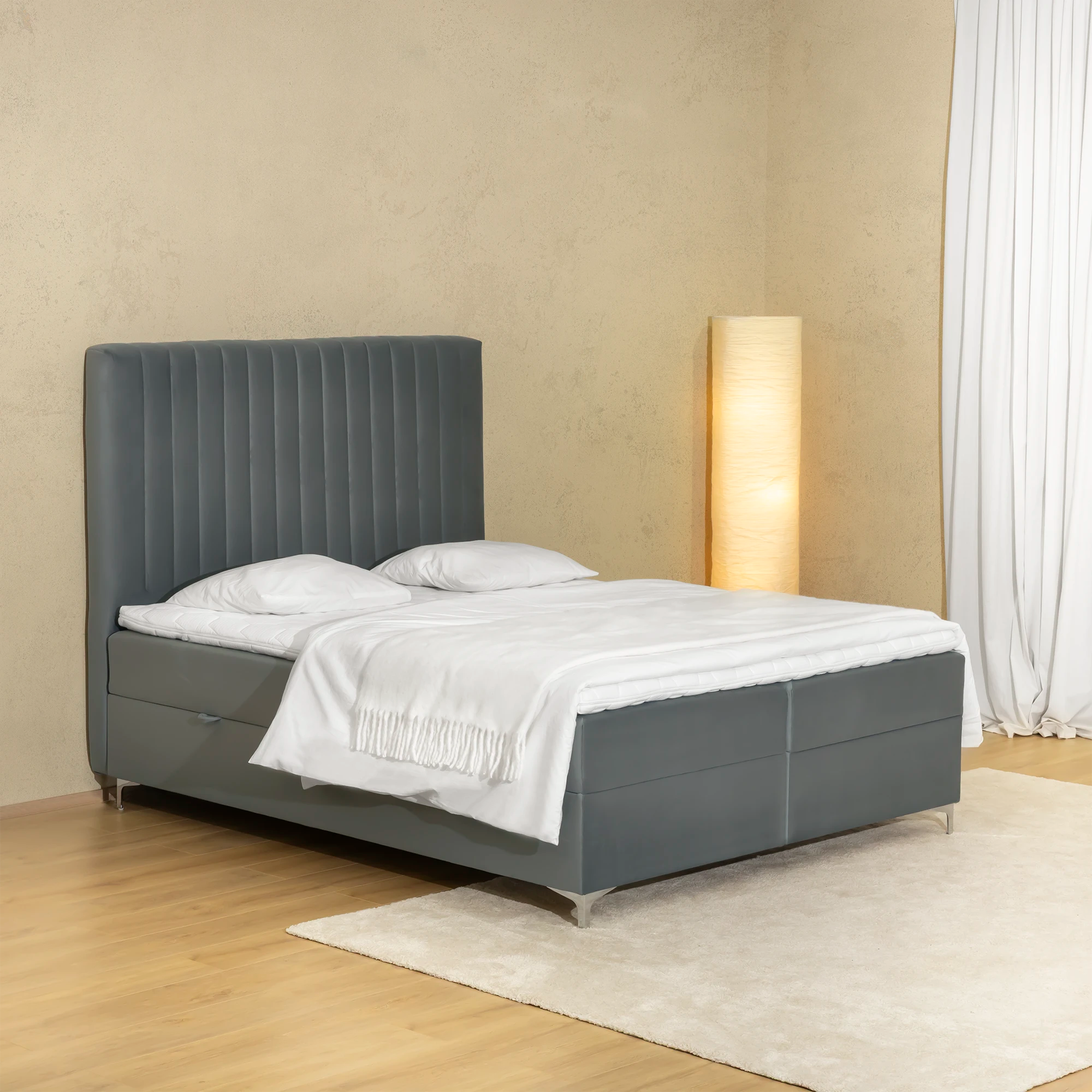 Boxsprinbett mit Stauraum MOZART