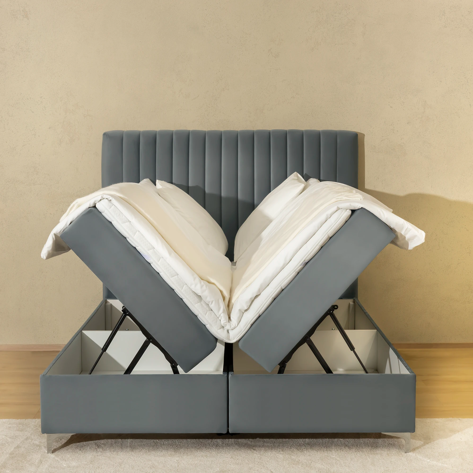 Boxsprinbett mit Stauraum MOZART