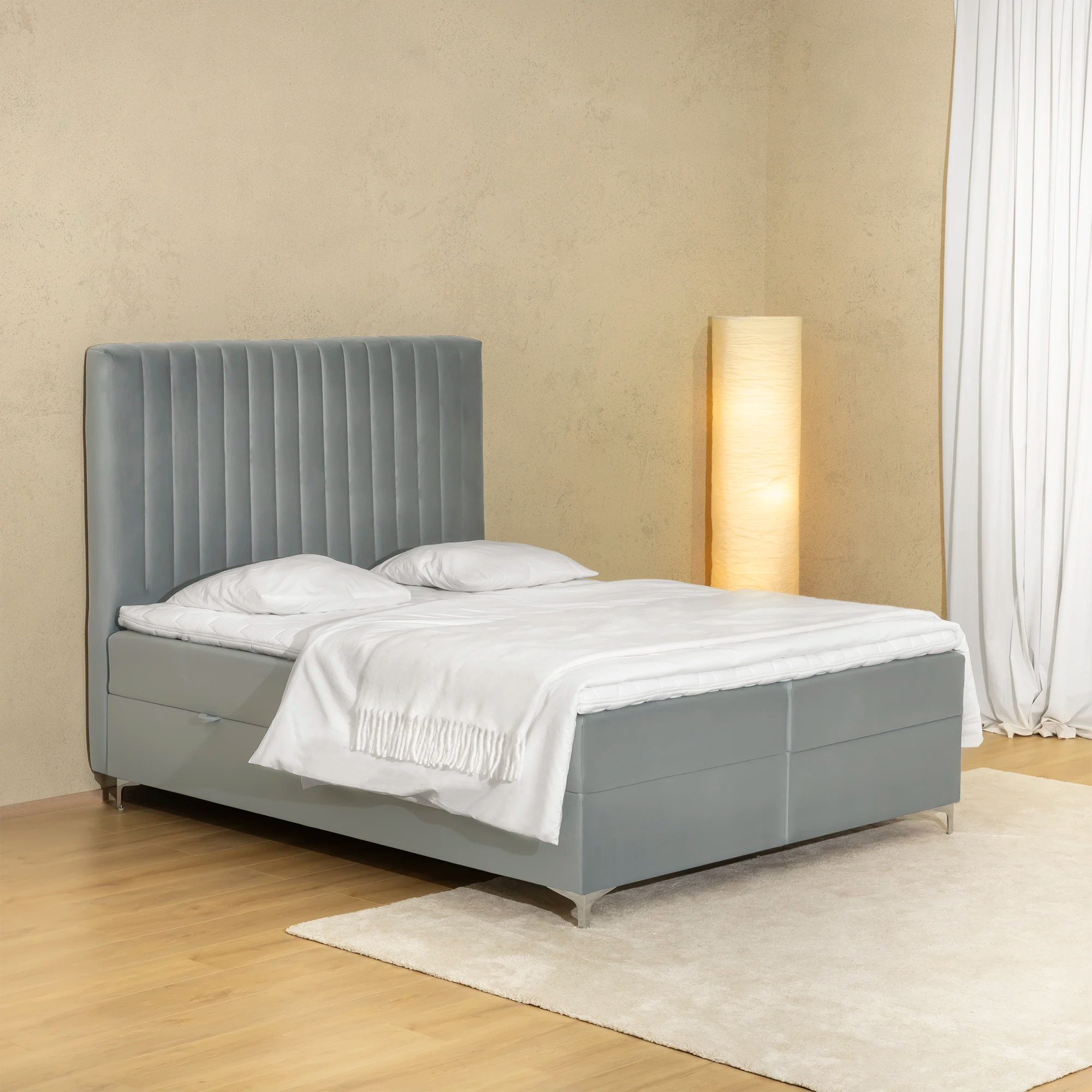 Boxsprinbett mit Stauraum MOZART