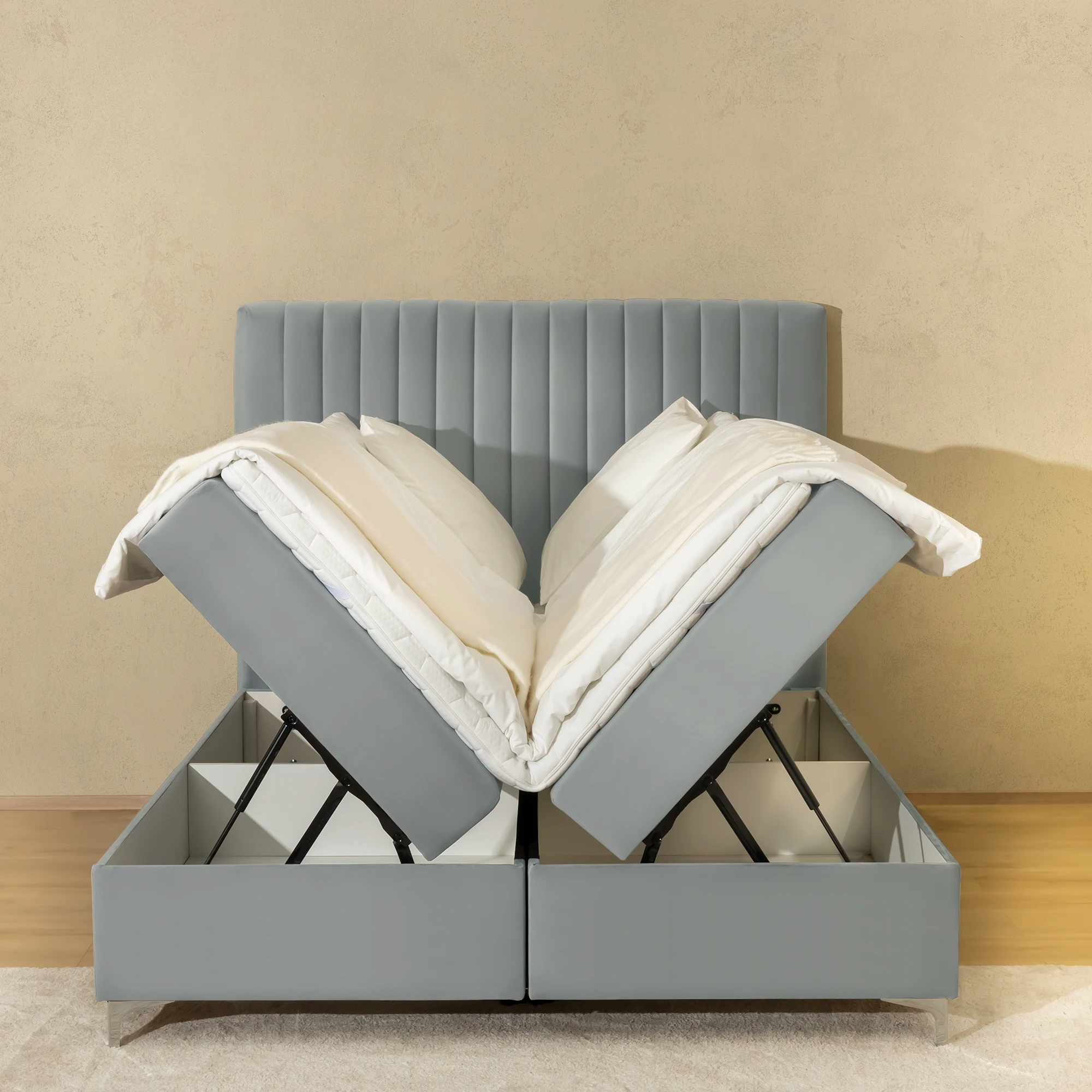 Boxsprinbett mit Stauraum MOZART