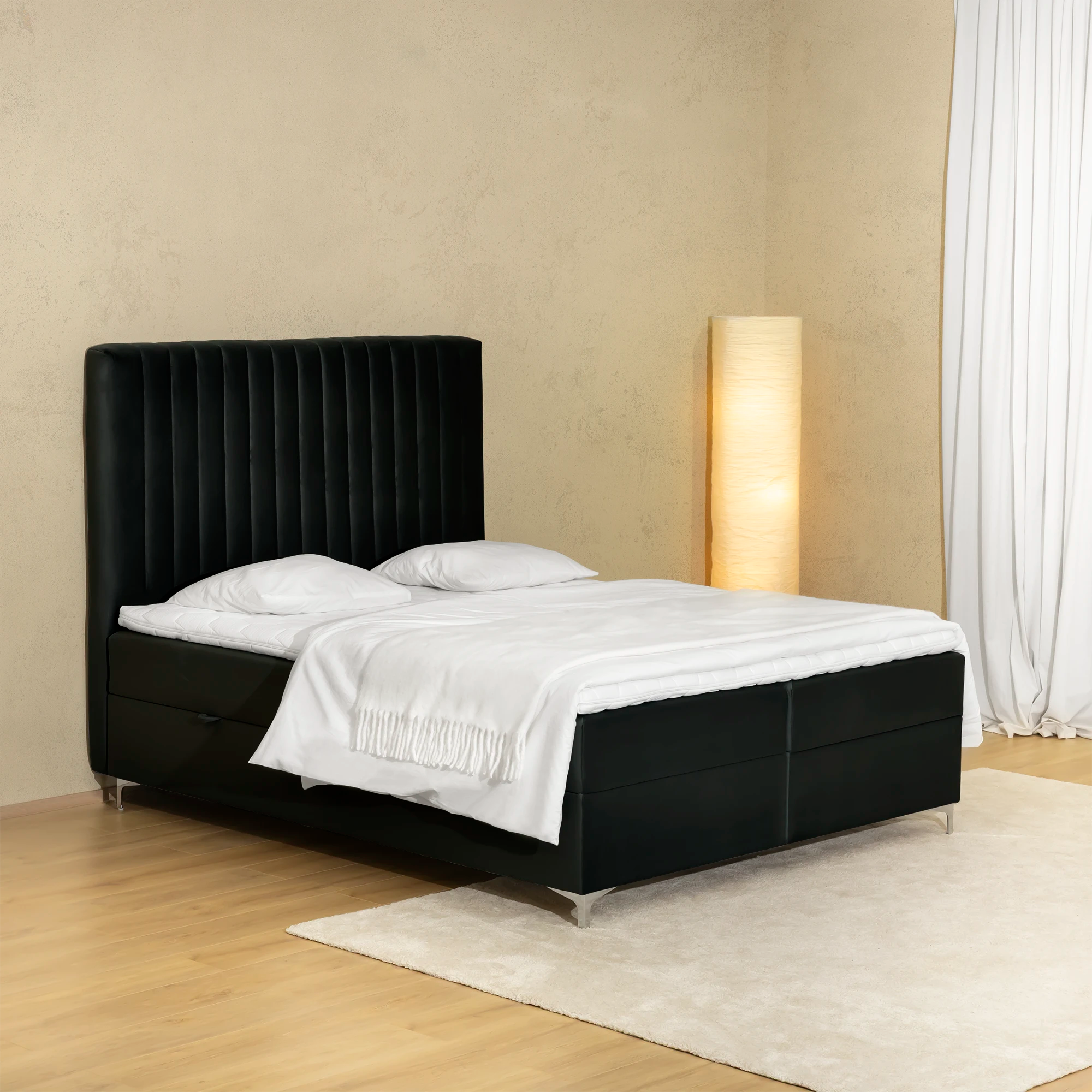 Boxsprinbett mit Stauraum MOZART