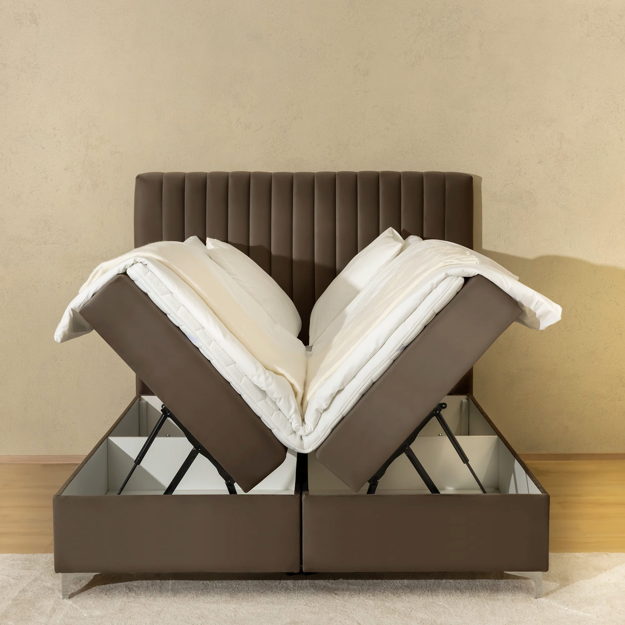 Boxsprinbett mit Stauraum MOZART