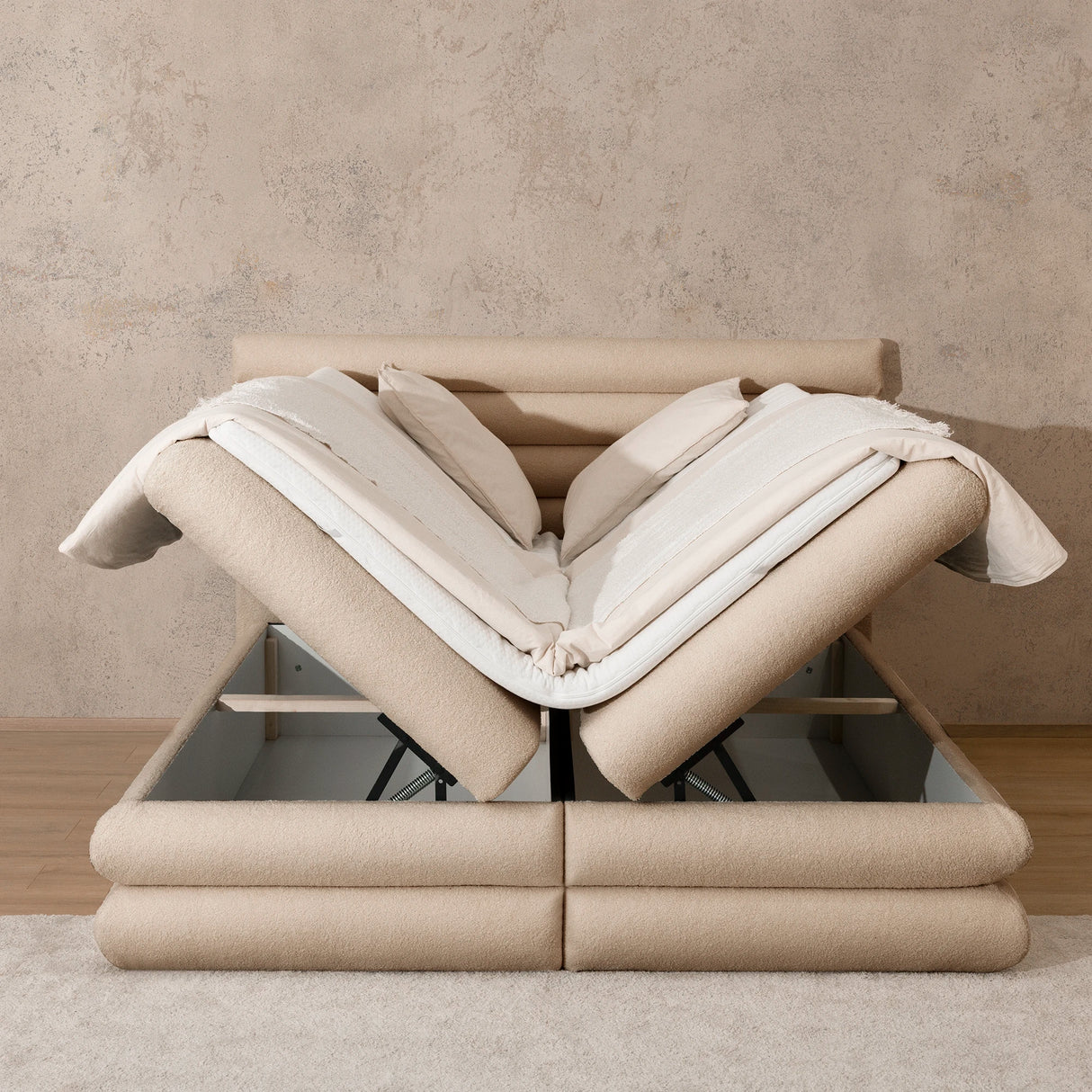 Boxspringbett mit Stauraum FLUFFY