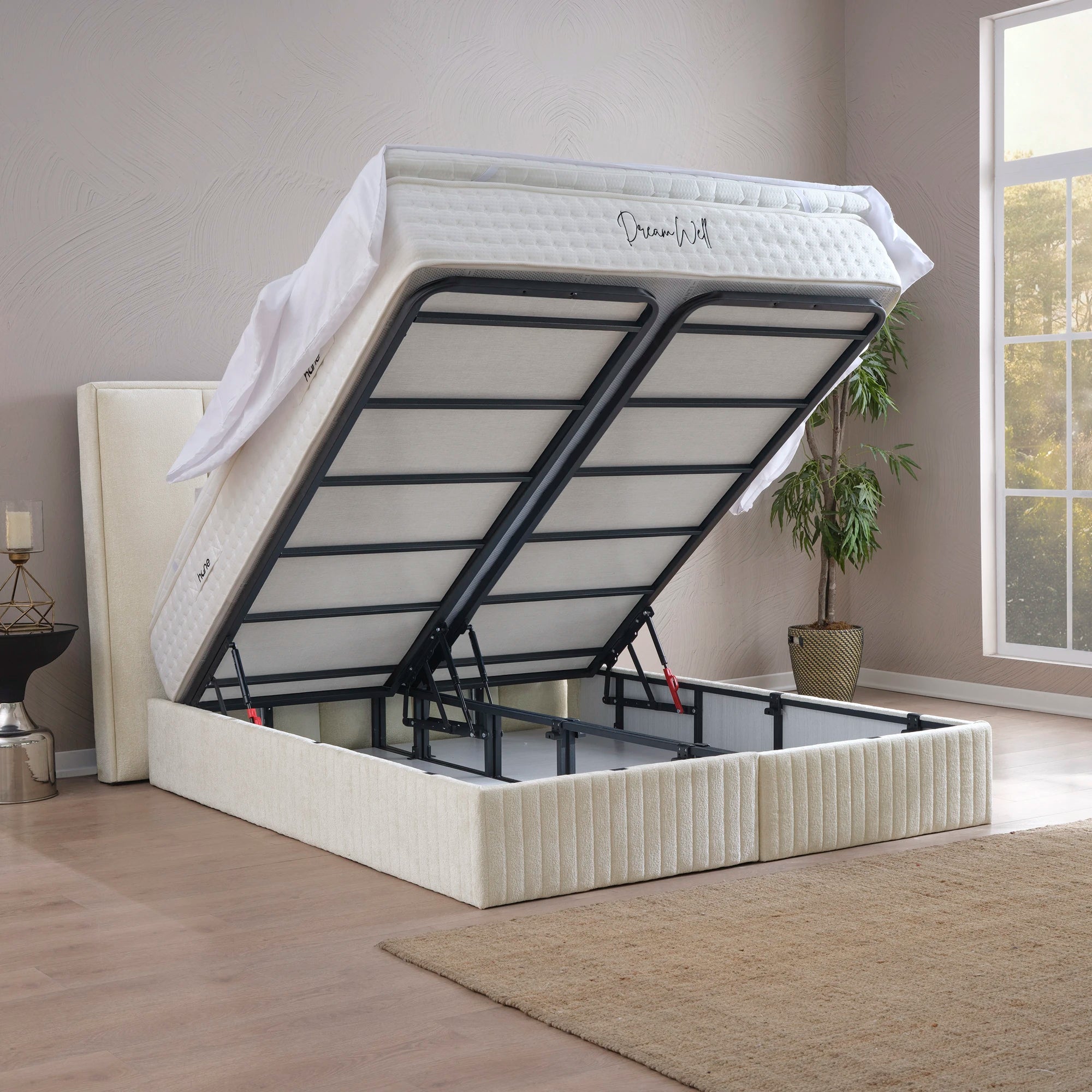 Designer Polsterbett mit Stauraum Theo