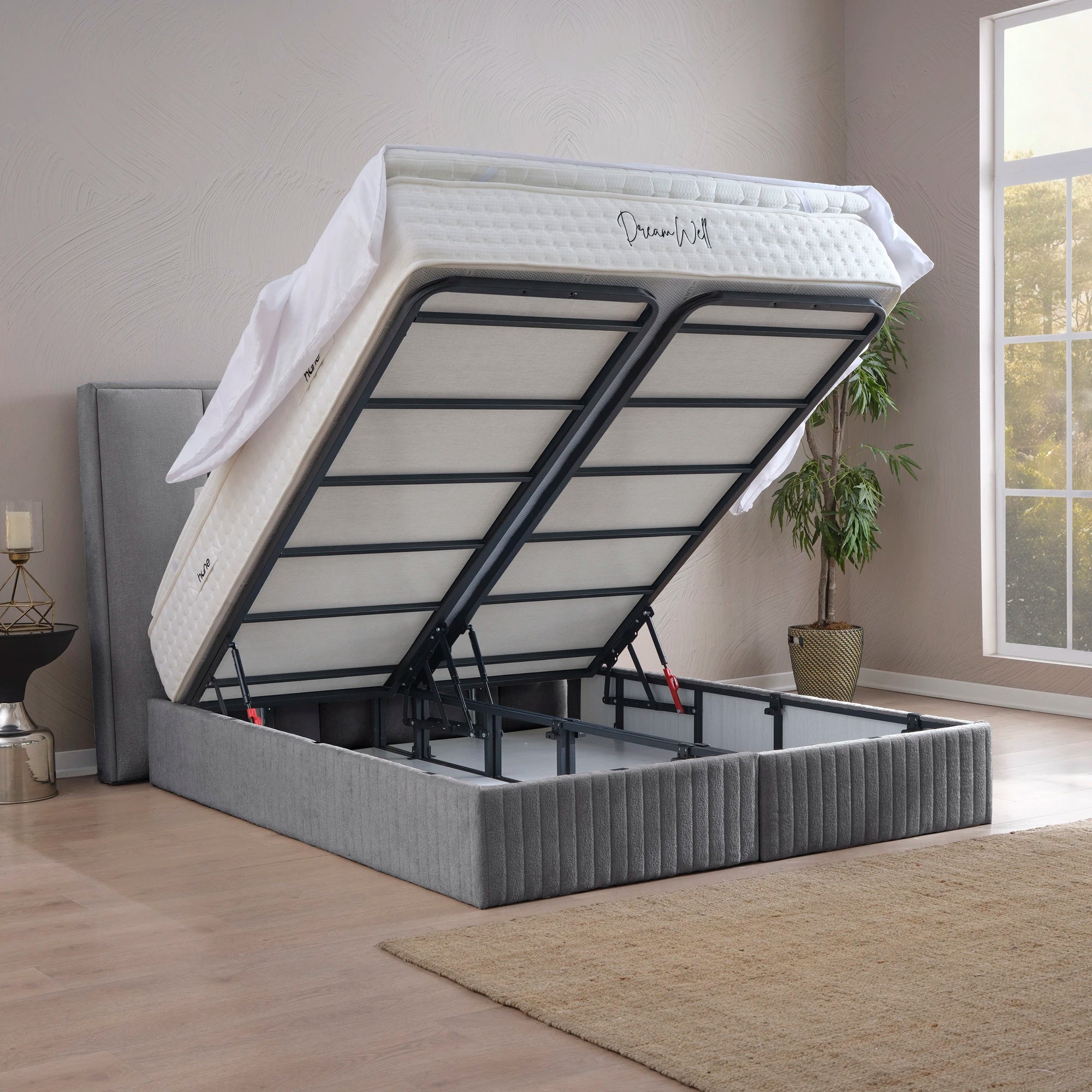 Designer Polsterbett mit Stauraum Theo