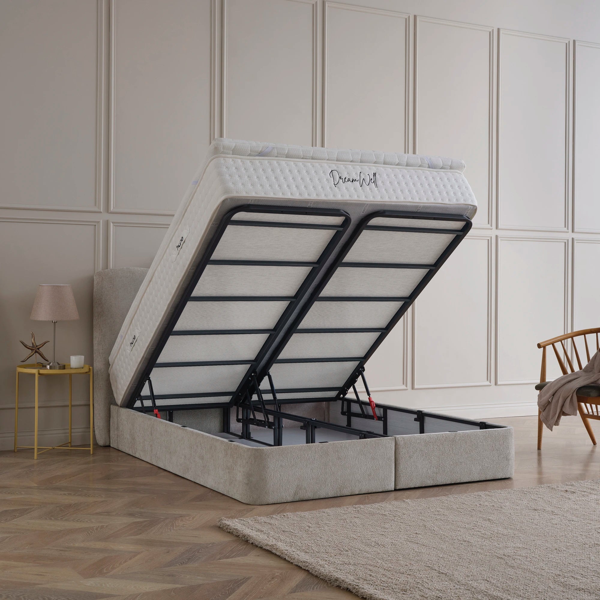 Designer Polsterbett mit Stauraum Lily