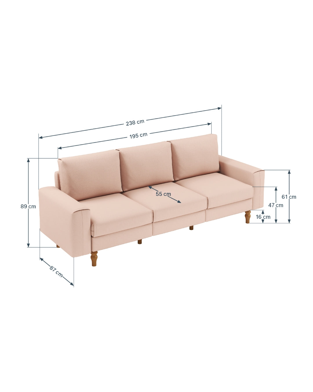 Modulares Sofa Jay 4-Sitzer mit Schlaffunktion