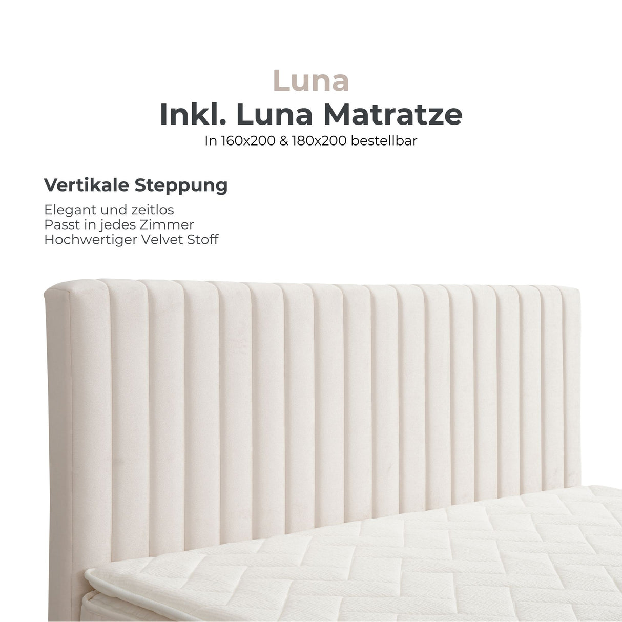Komplettes Bett LUNA (inkl. Luna Matratze)